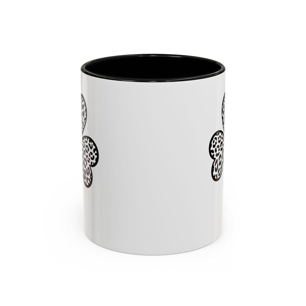 Leopard Print Shamrock Accent Coffee Mug — St. Patrick’s Day Lucky Clover Coffee Cup