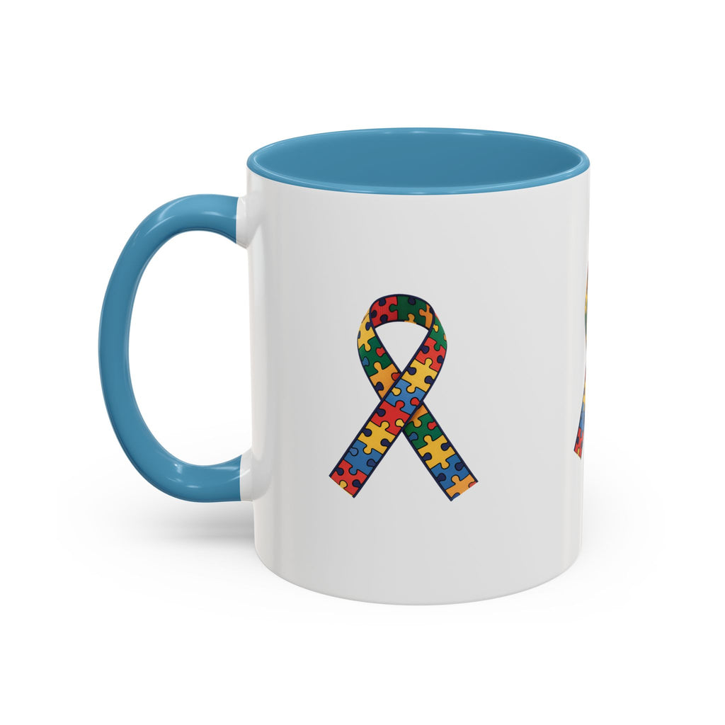 Autism Awareness Puzzle Ribbon Accent Coffee Mug