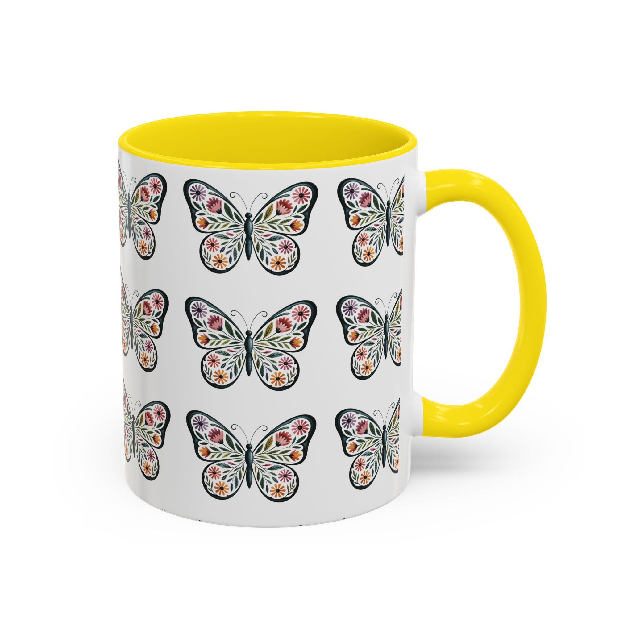Butterfly Floral Accent ceramics and coffee café style mugs for home_Coffee Mug — 11/15oz