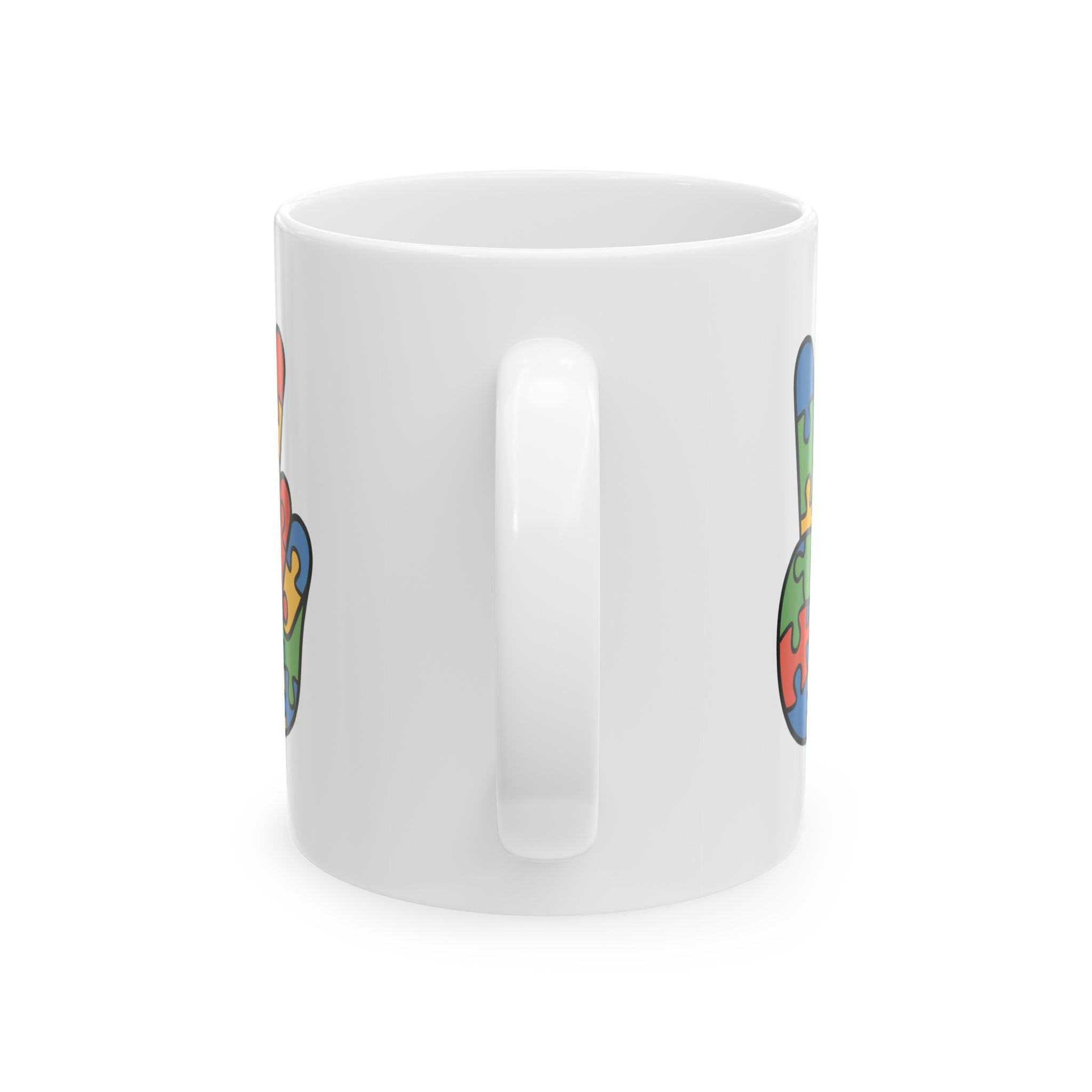 Autism Puzzle Heart Ceramic Mug — Support & Awareness Coffee Cup (11oz, 15oz)