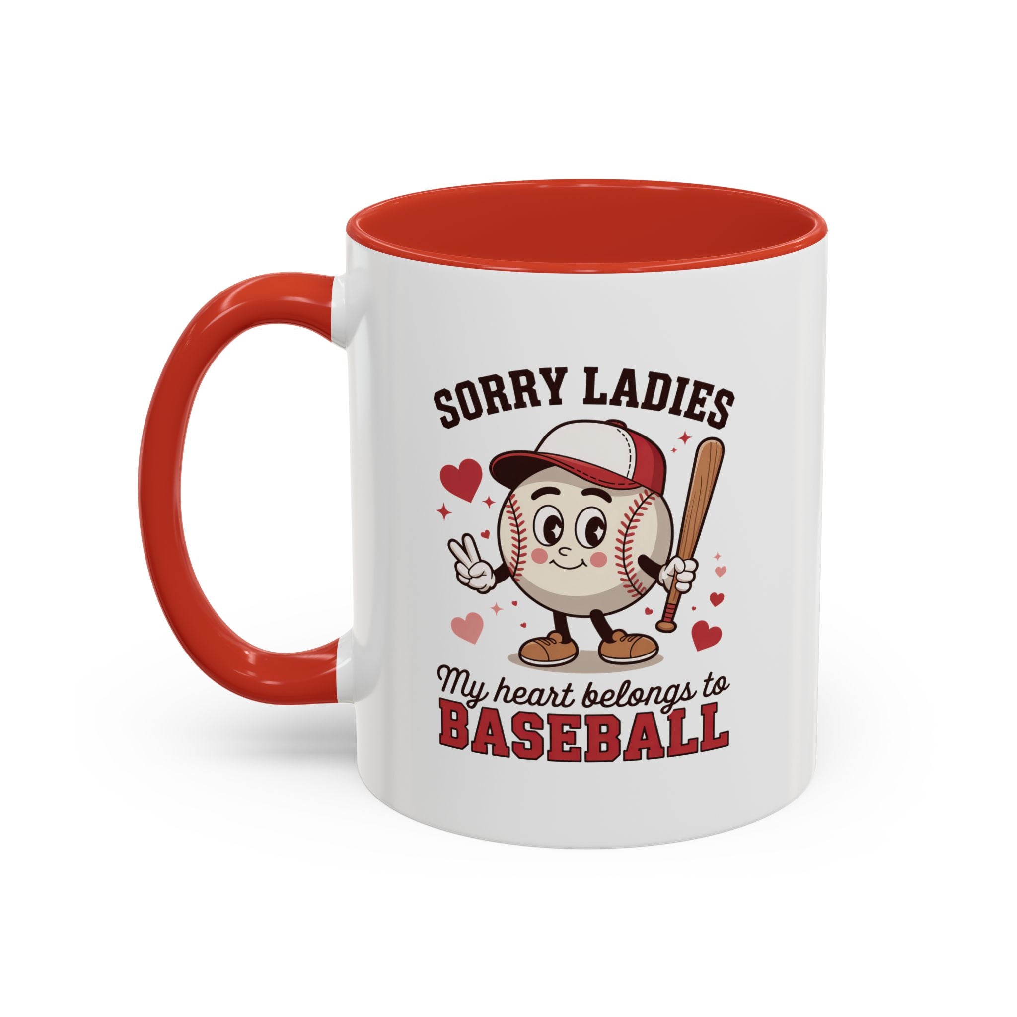 Ceramic coffee mug Baseball Accent Coffee Mug — Ceramic Tea & Coffee Cup (11/15 oz)