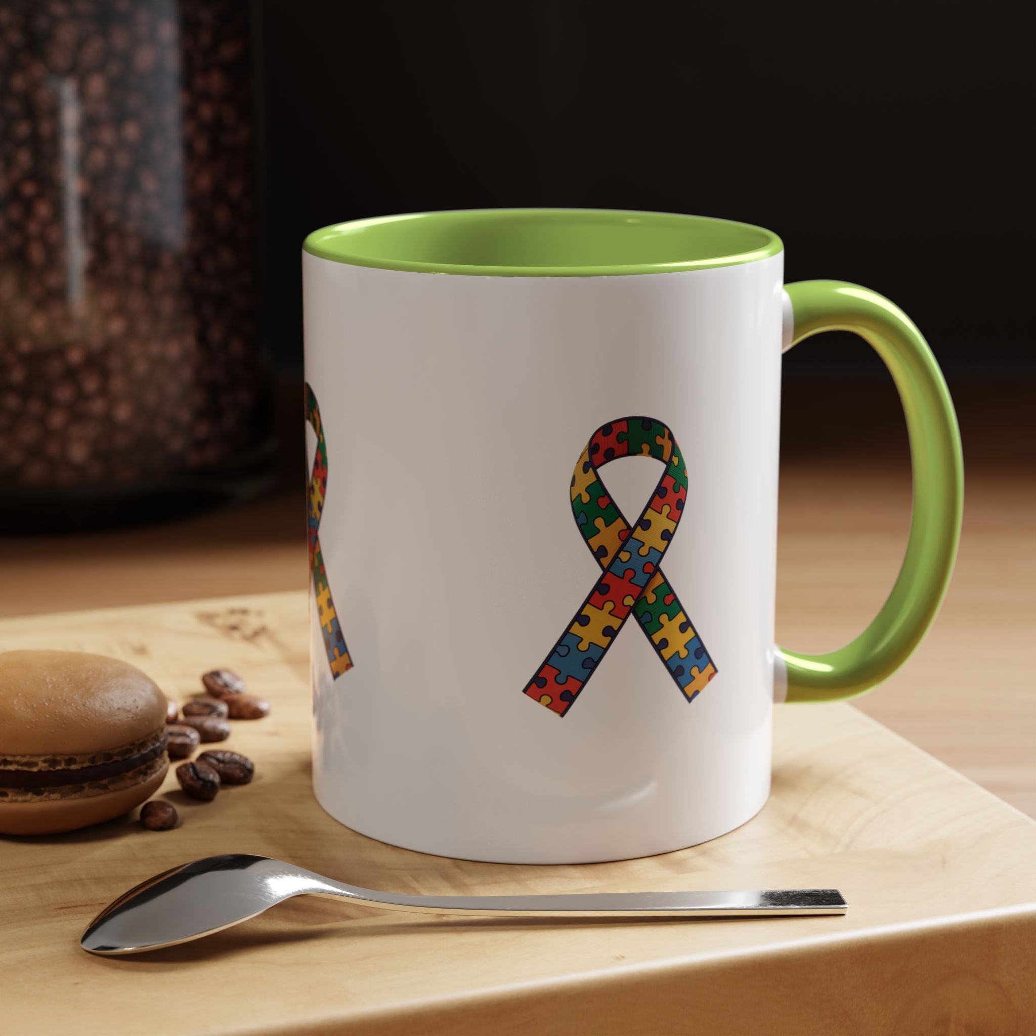 Autism Awareness Puzzle Ribbon Accent Coffee Mug