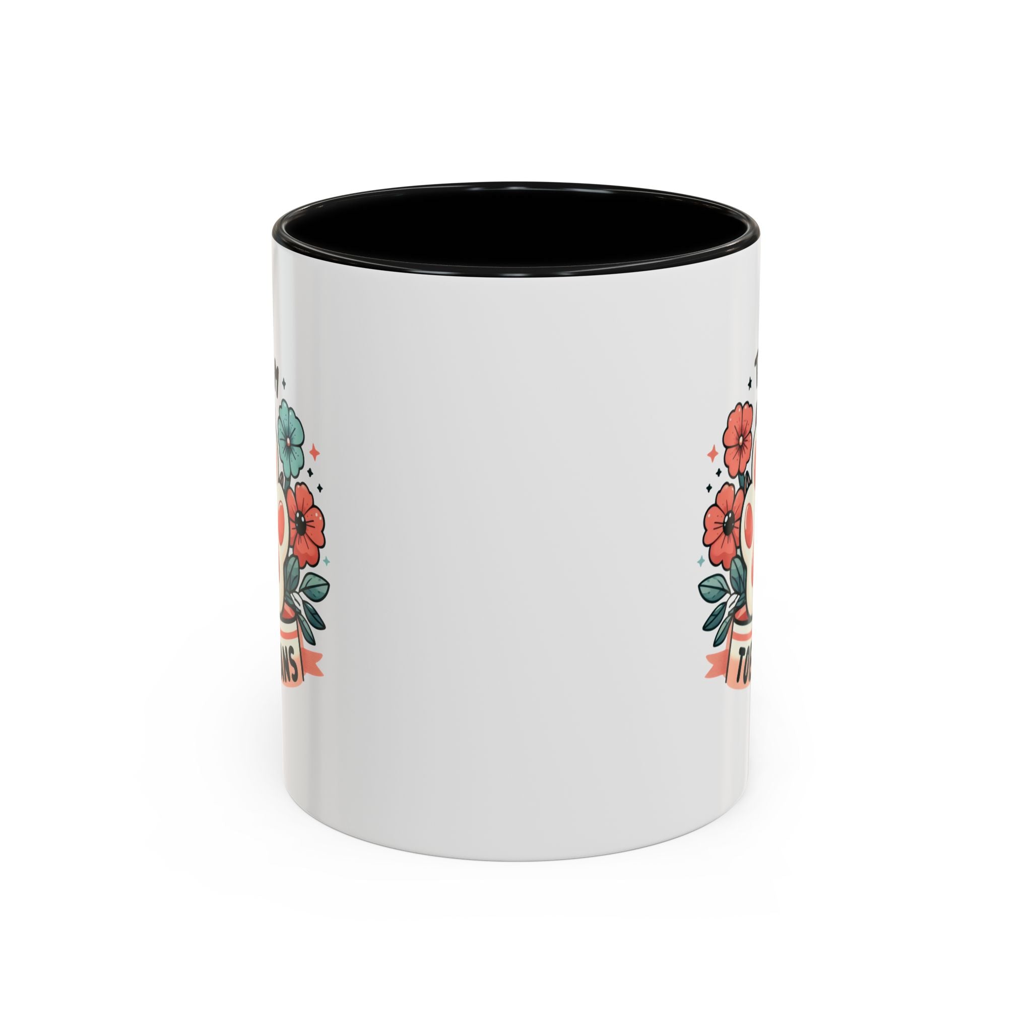 Team Toe Beans Coffee Mug — Cute Paw Print Floral Accent Mug