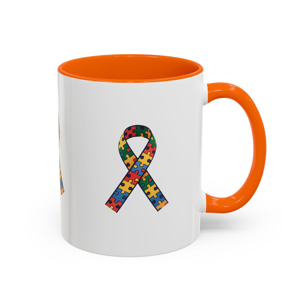 Autism Awareness Puzzle Ribbon Accent Coffee Mug