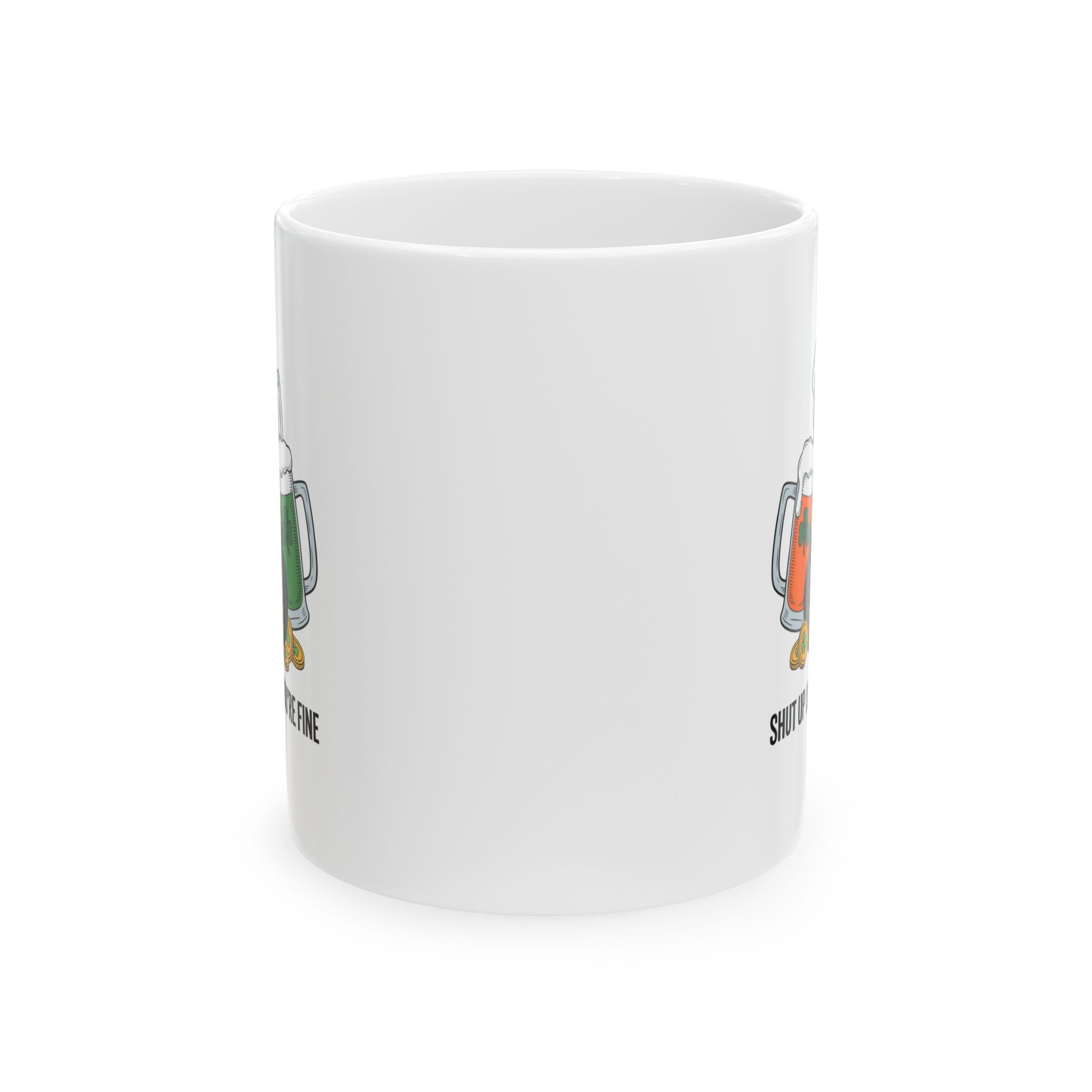 St. Patrick's Day Mug — Shamrock Beer Tankard Design (11oz/15oz)