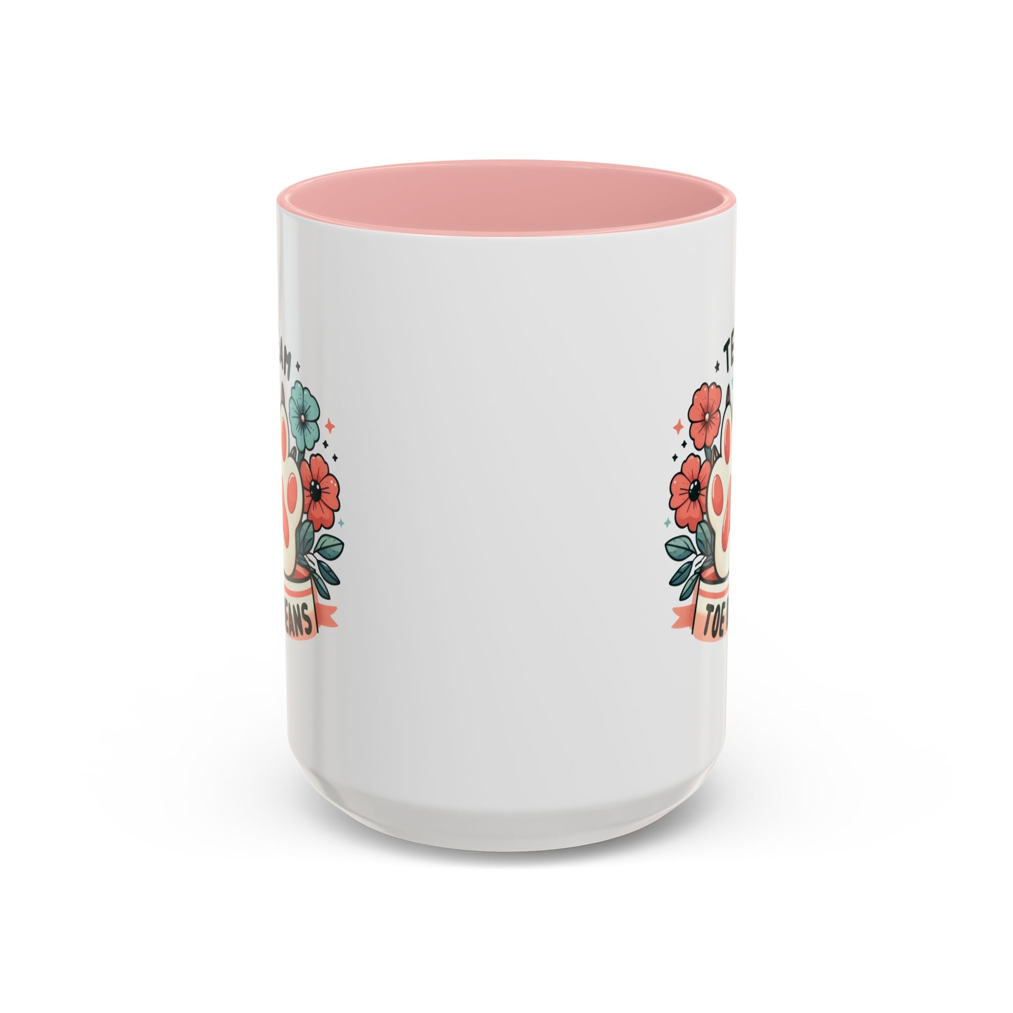 Team Toe Beans Coffee Mug — Cute Paw Print Floral Accent Mug