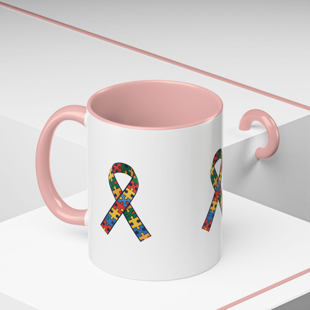 Autism Awareness Puzzle Ribbon Accent Coffee Mug