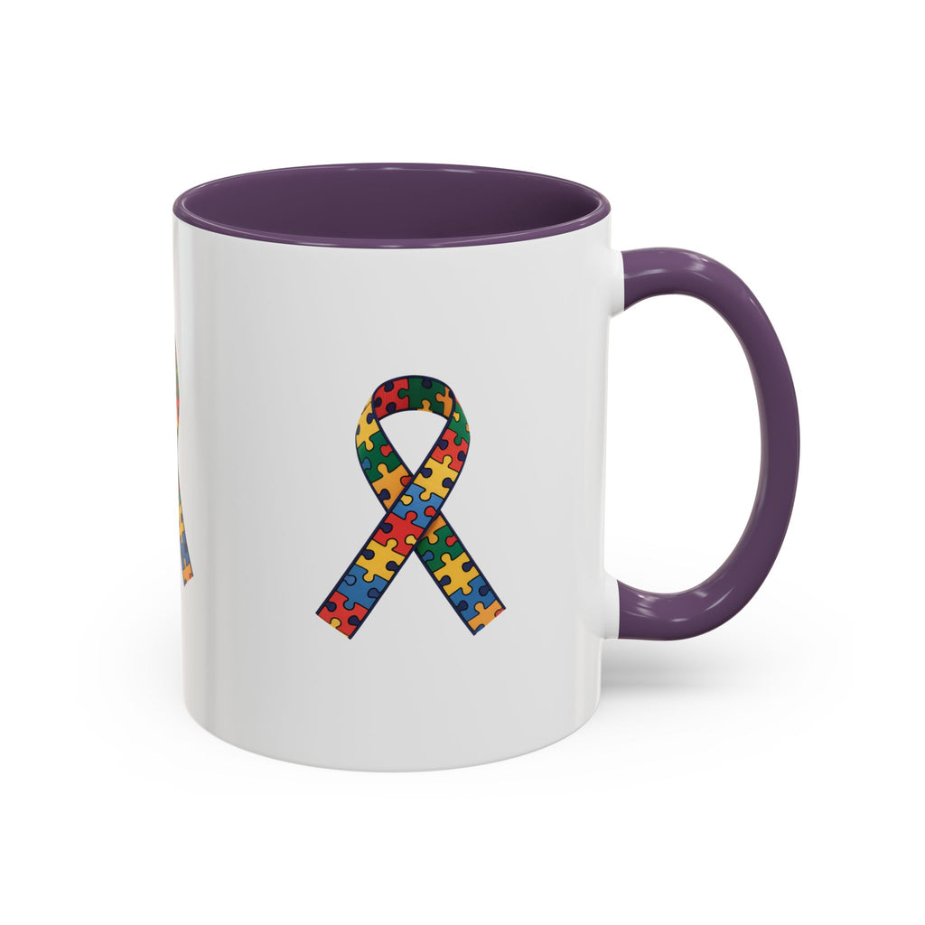 Autism Awareness Puzzle Ribbon Accent Coffee Mug