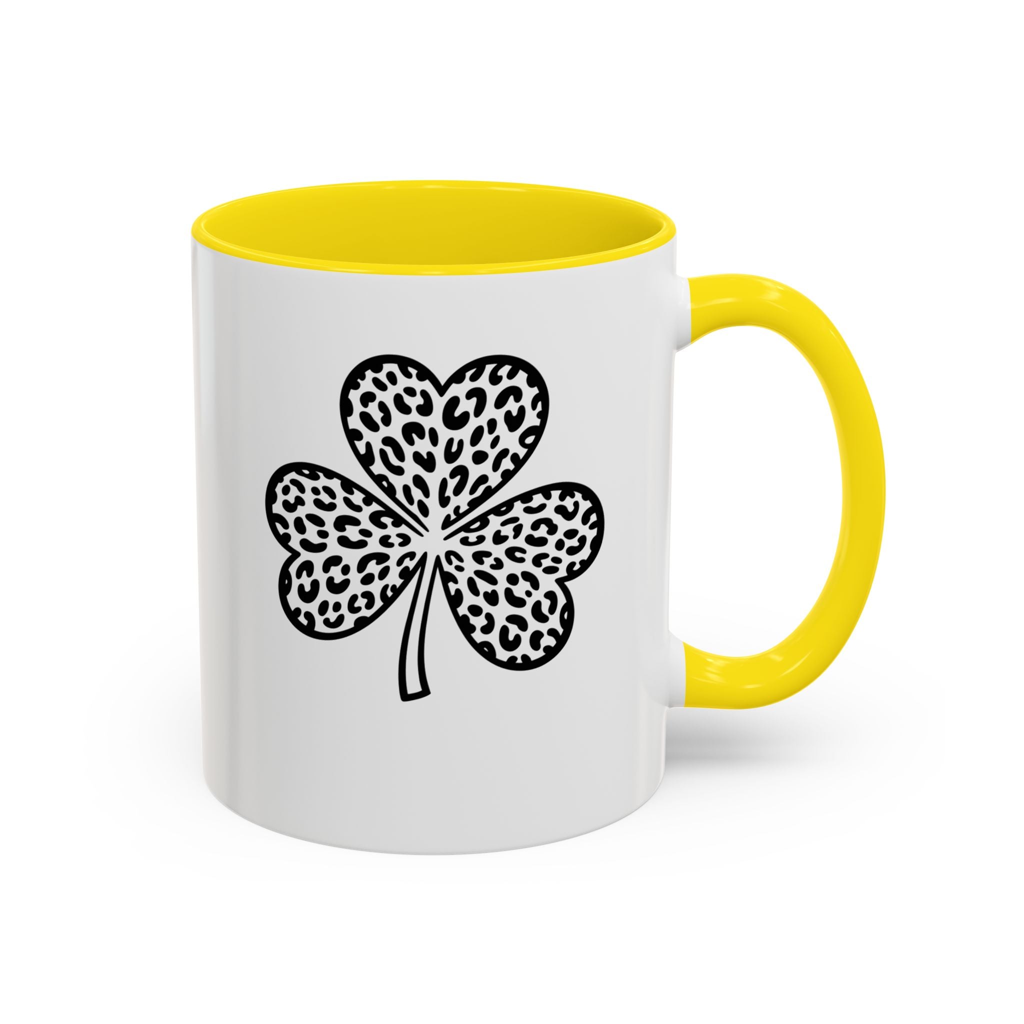 Leopard Print Shamrock Accent Coffee Mug — St. Patrick’s Day Lucky Clover Coffee Cup