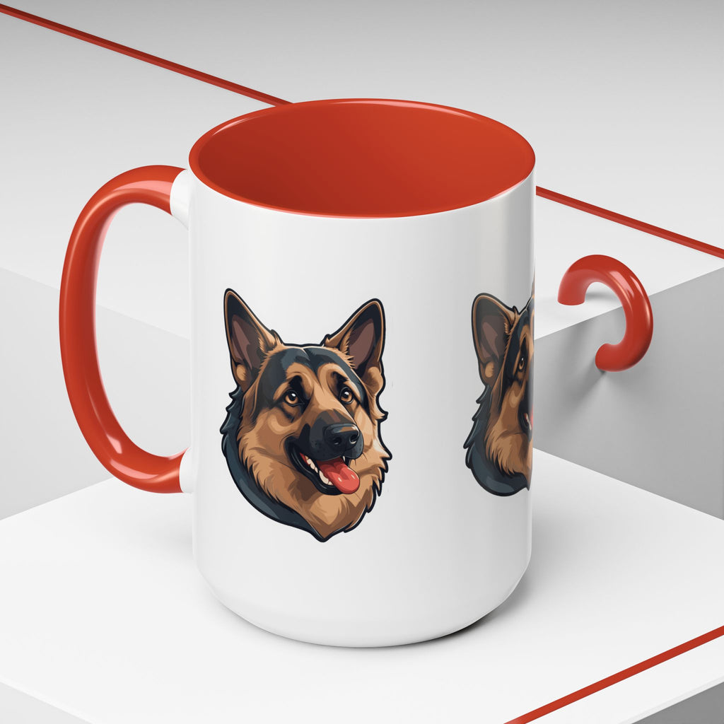 German Shepherd Accent Coffee Mug — Cute Dog Portrait Gift for Pet Lovers (11/15oz)