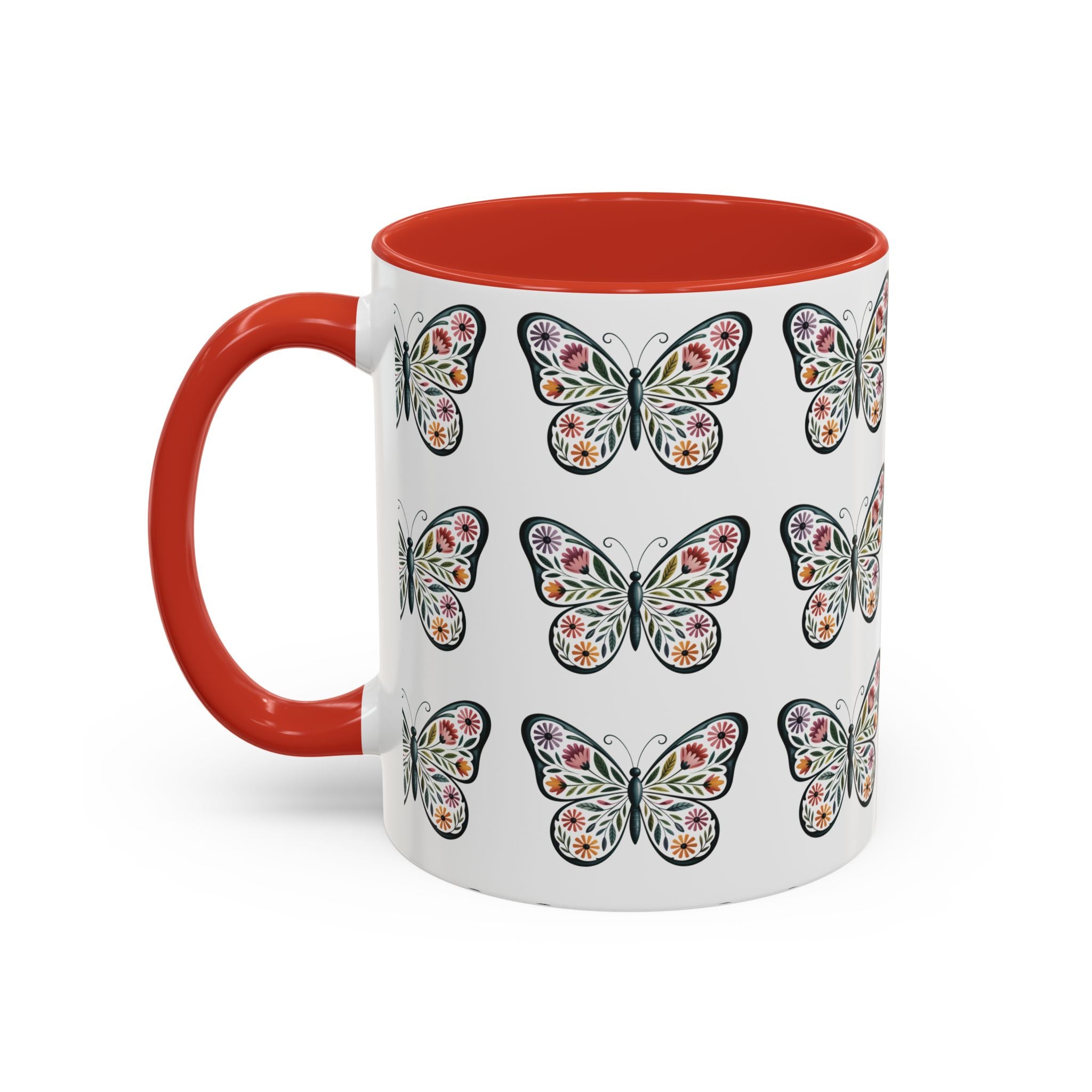 Butterfly Floral Accent ceramics and coffee café style mugs for home_Coffee Mug — 11/15oz