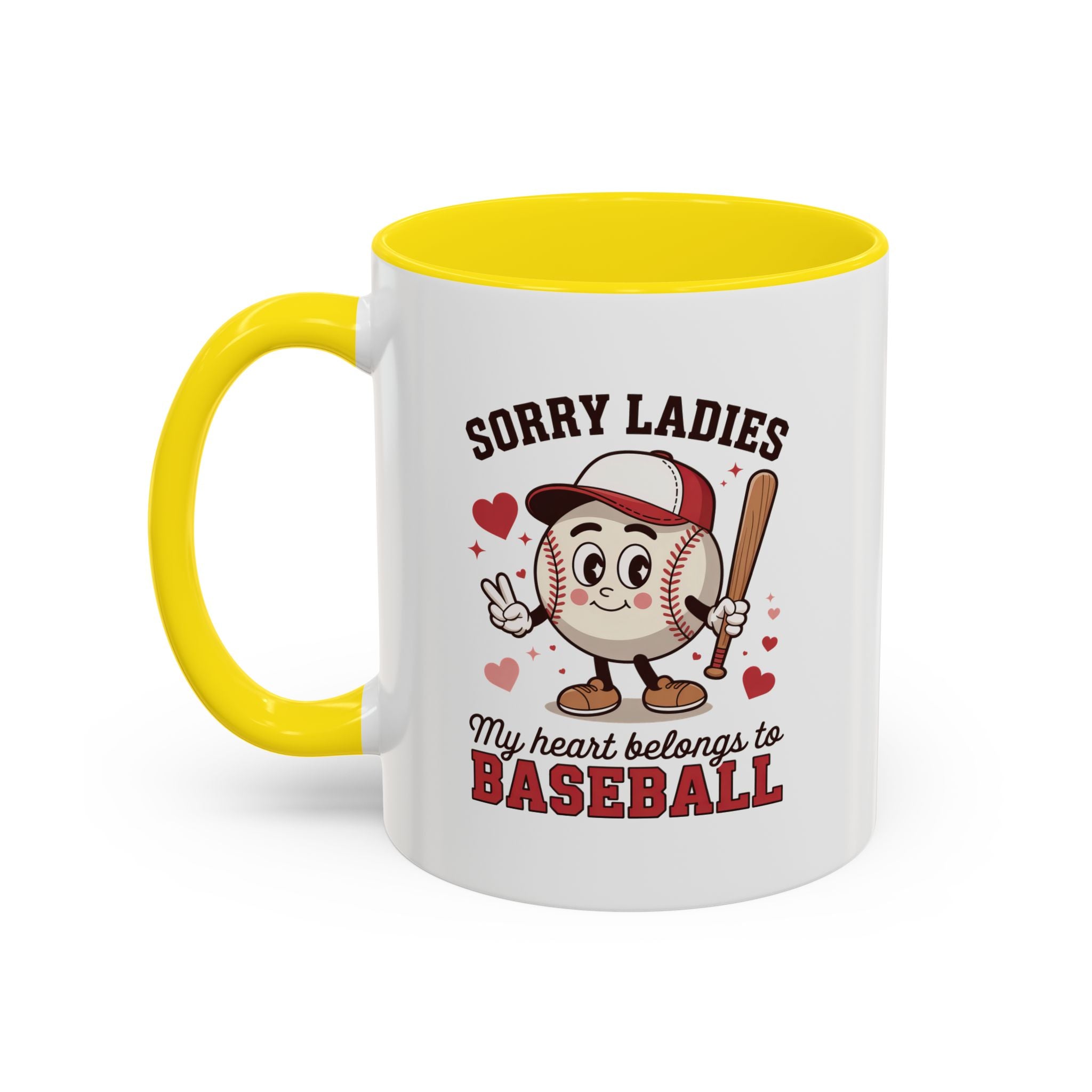 Ceramic coffee mug Baseball Accent Coffee Mug — Ceramic Tea & Coffee Cup (11/15 oz)