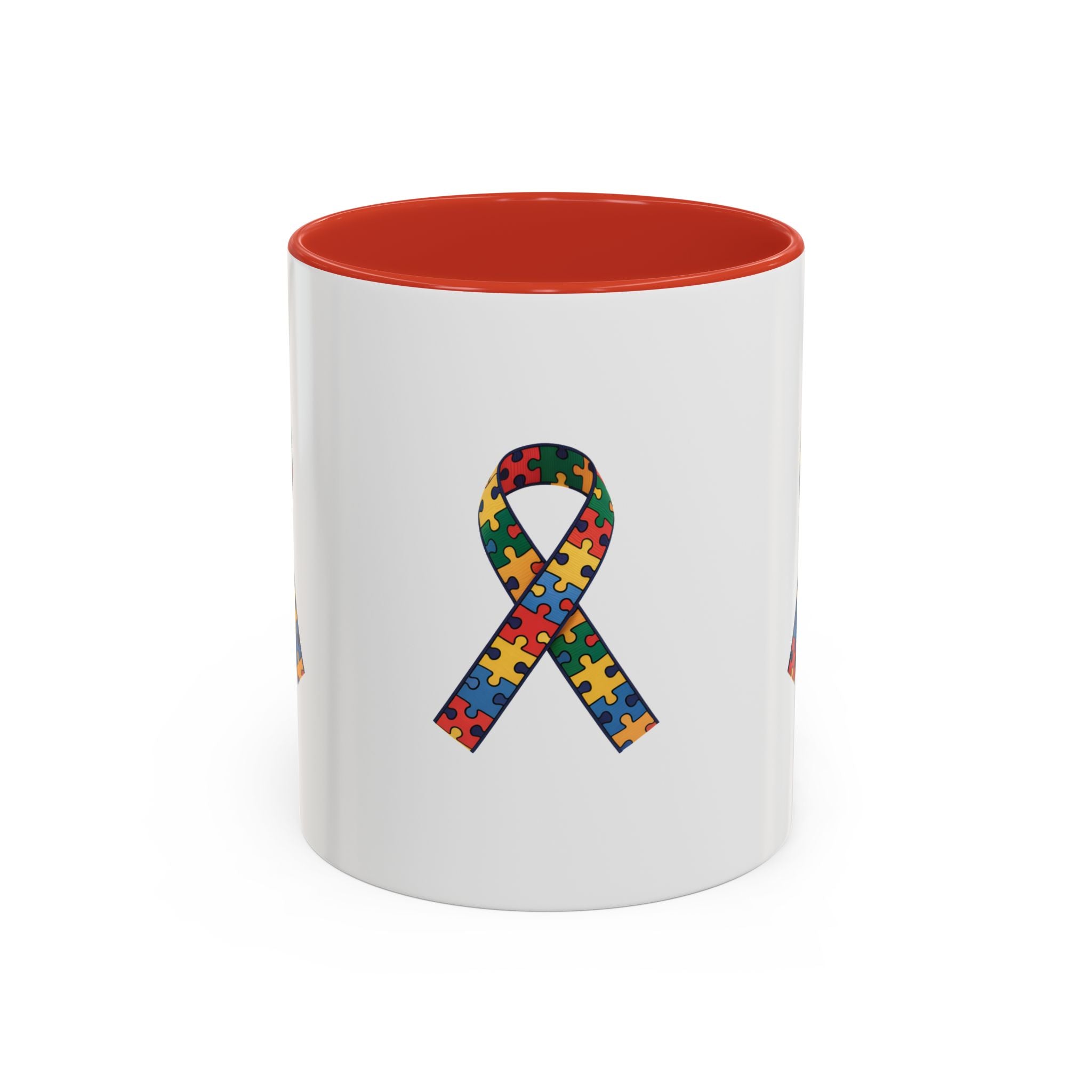 Autism Awareness Puzzle Ribbon Accent Coffee Mug