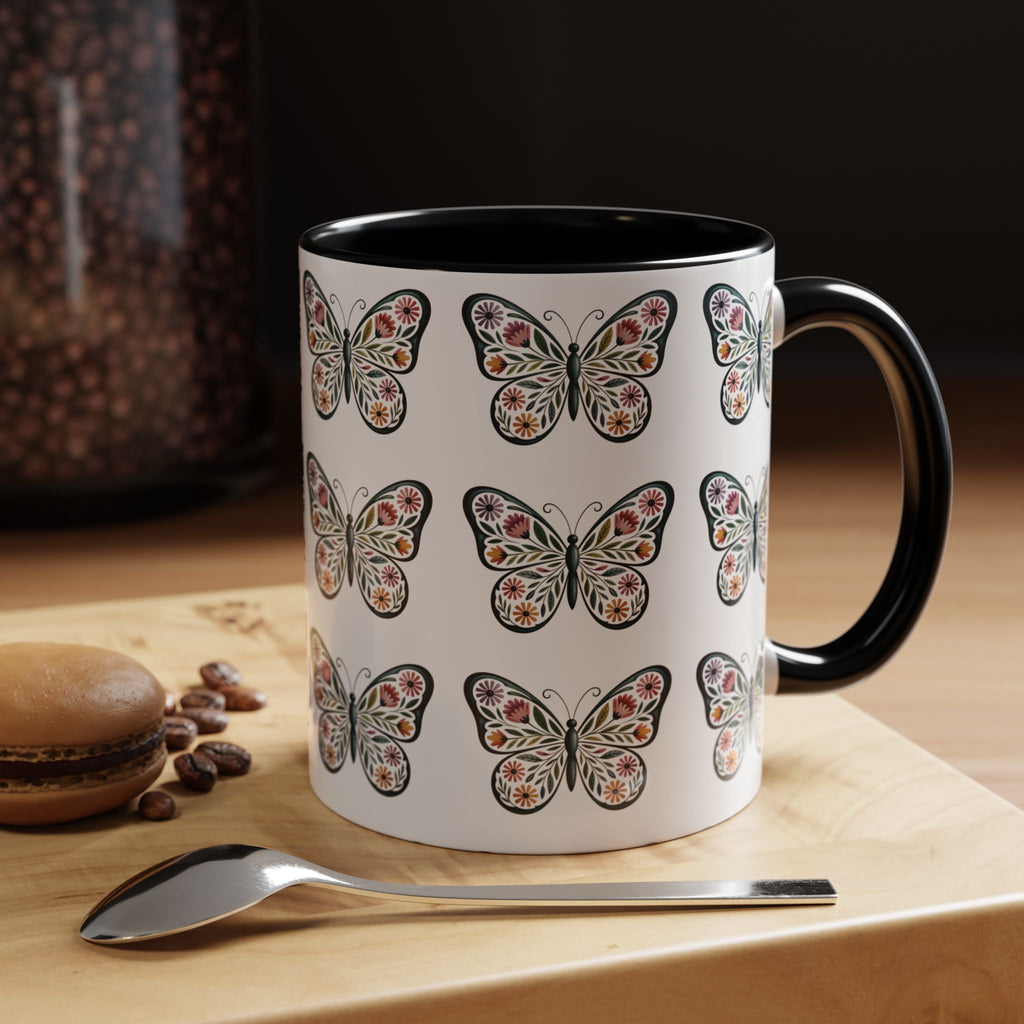Butterfly Floral Accent ceramics and coffee café style mugs for home_Coffee Mug — 11/15oz