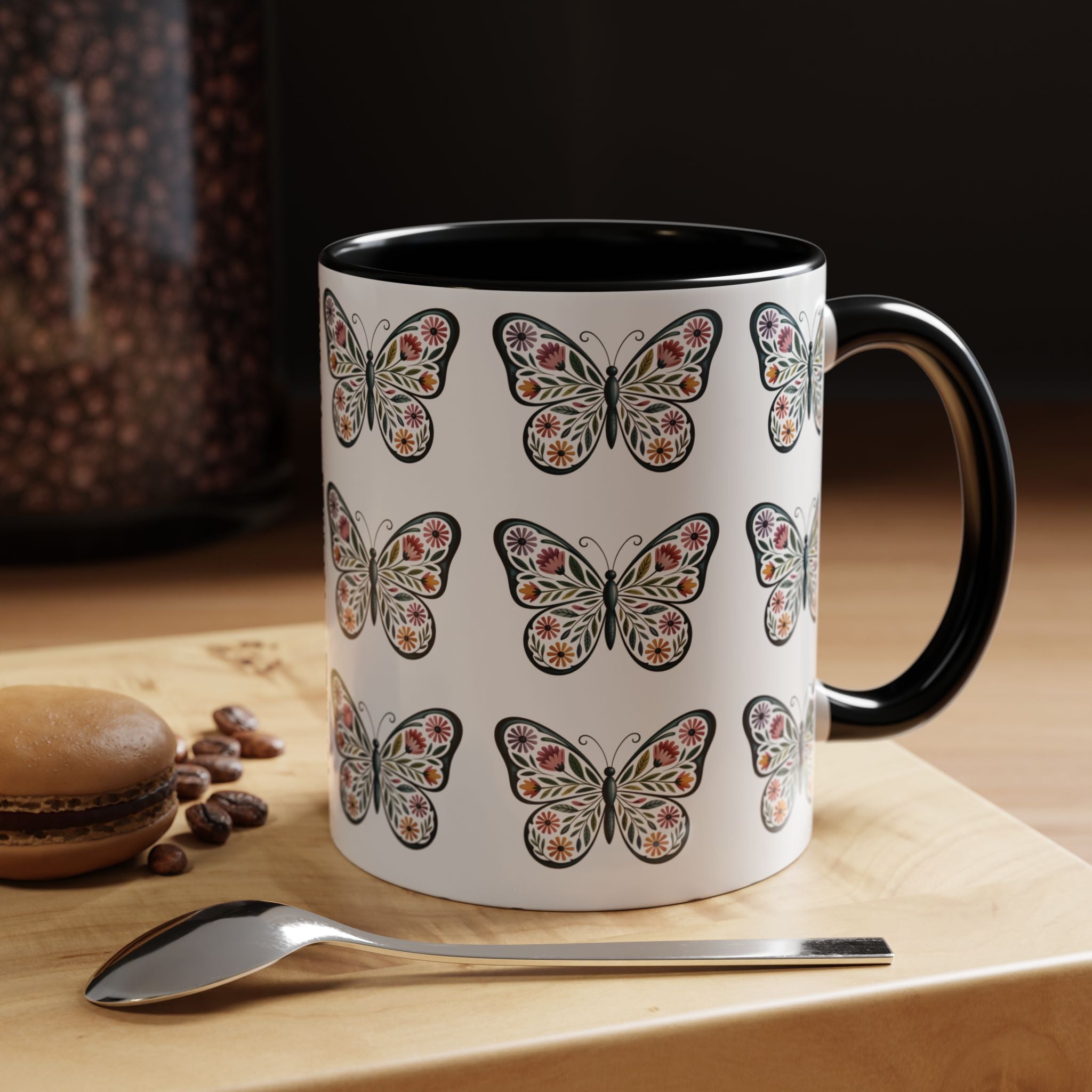 Butterfly Floral Accent ceramics and coffee café style mugs for home_Coffee Mug — 11/15oz