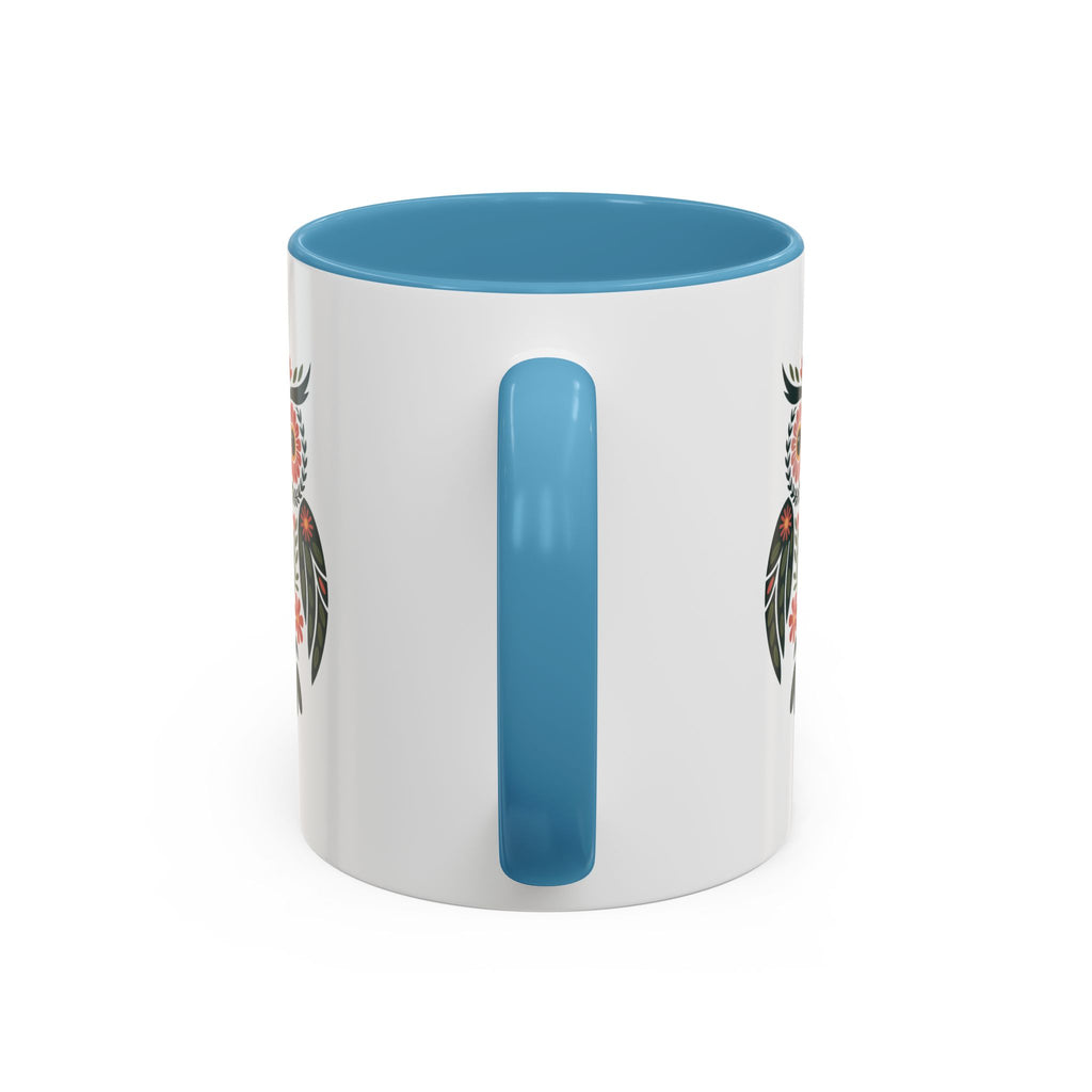 Floral Folk Owl Accent Coffee Mug — 11/15oz