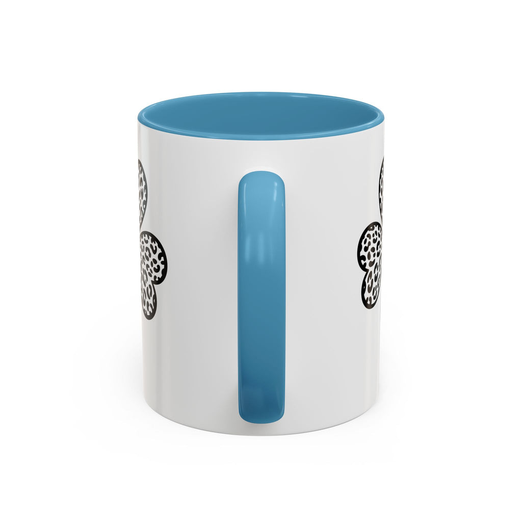 Leopard Print Shamrock Accent Coffee Mug — St. Patrick’s Day Lucky Clover Coffee Cup