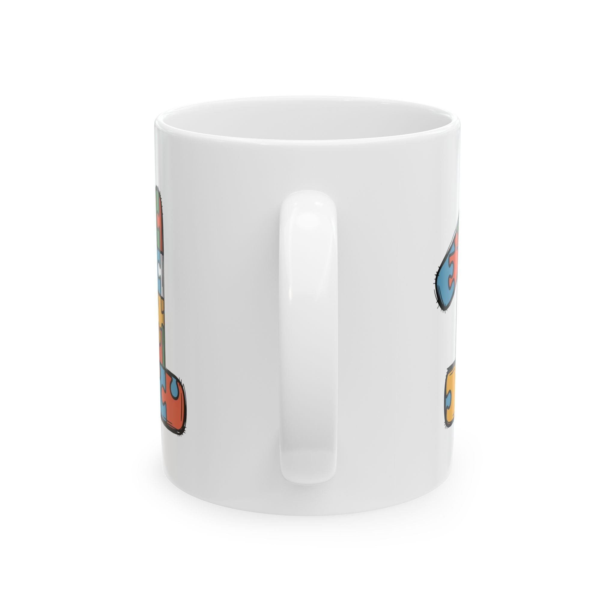 Autism Power Puzzle Ceramic Mug — 'Autism Power' Puzzle Design (11oz & 15oz)