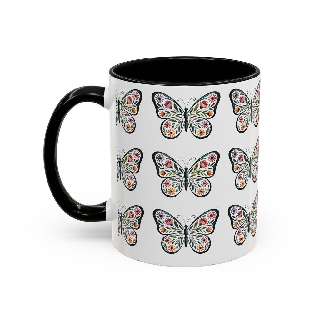 Butterfly Floral Accent ceramics and coffee café style mugs for home_Coffee Mug — 11/15oz