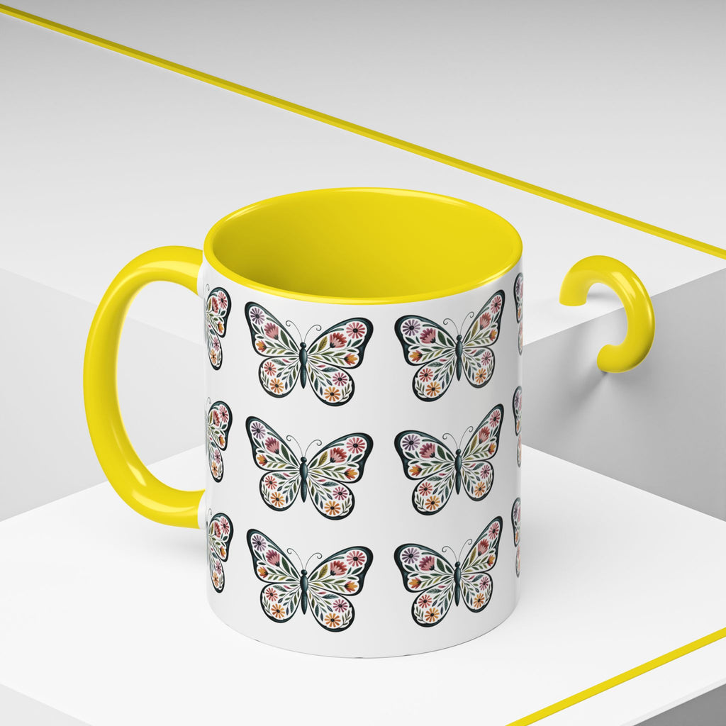 Butterfly Floral Accent ceramics and coffee café style mugs for home_Coffee Mug — 11/15oz