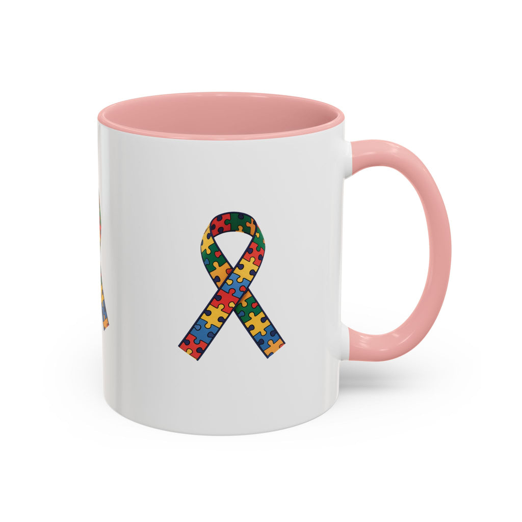 Autism Awareness Puzzle Ribbon Accent Coffee Mug