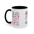 Floral Watercolor Accent Coffee Mug — Pastel Flower Pattern (11/15oz)