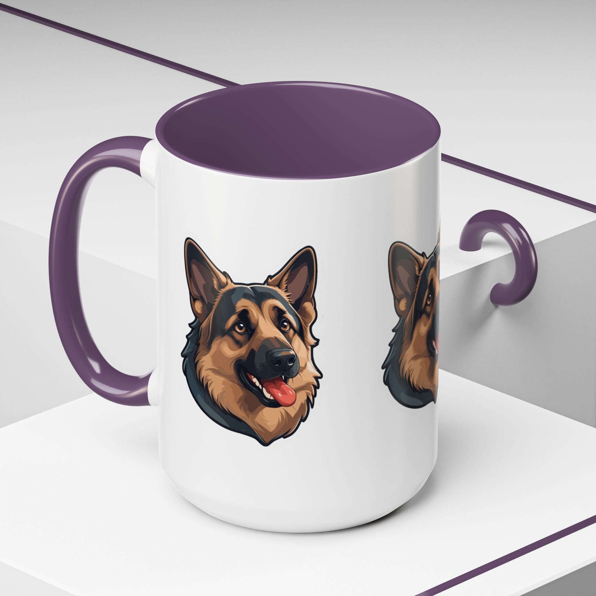 German Shepherd Accent Coffee Mug — Cute Dog Portrait Gift for Pet Lovers (11/15oz)