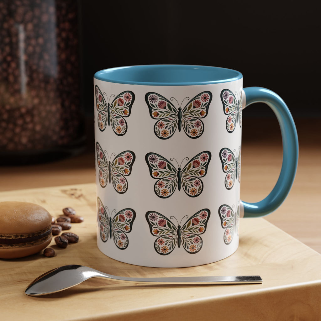 Butterfly Floral Accent ceramics and coffee café style mugs for home_Coffee Mug — 11/15oz