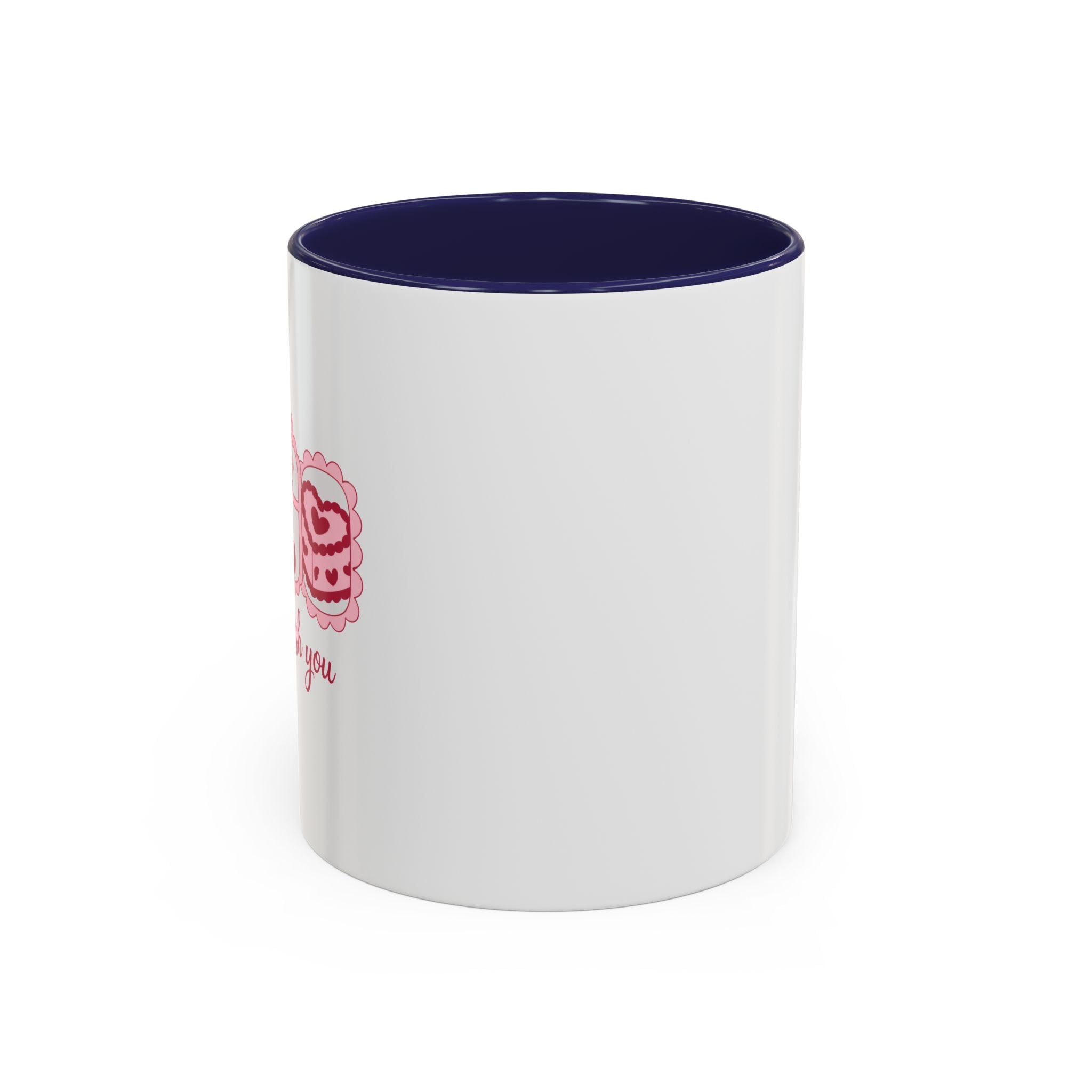 Pink Heart Cookie Coffee Mug — Cute Valentine Accent Mug (11/15oz)