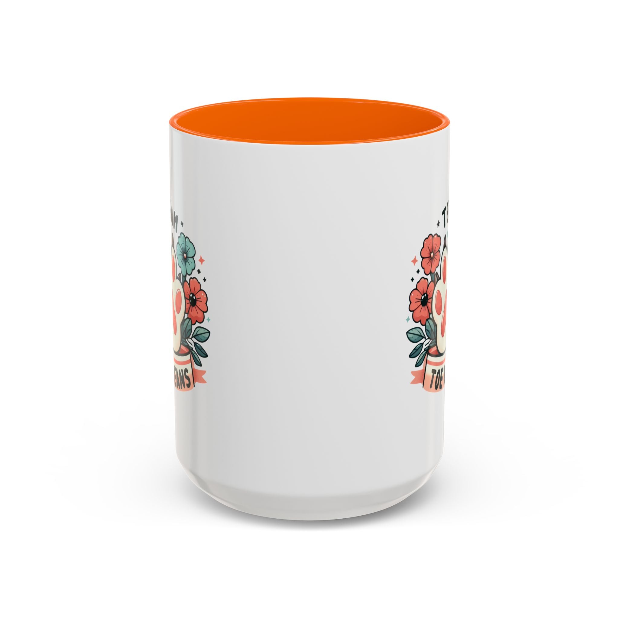 Team Toe Beans Coffee Mug — Cute Paw Print Floral Accent Mug