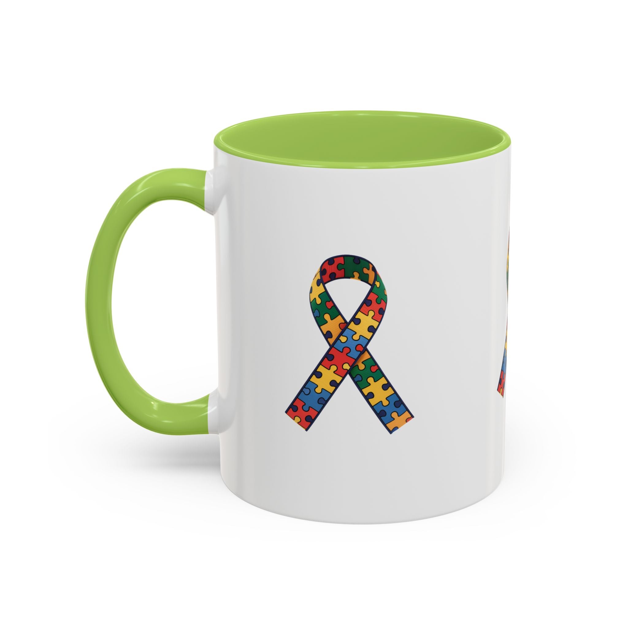 Autism Awareness Puzzle Ribbon Accent Coffee Mug