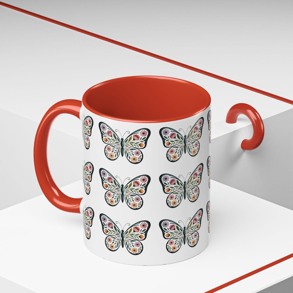 Butterfly Floral Accent ceramics and coffee café style mugs for home_Coffee Mug — 11/15oz