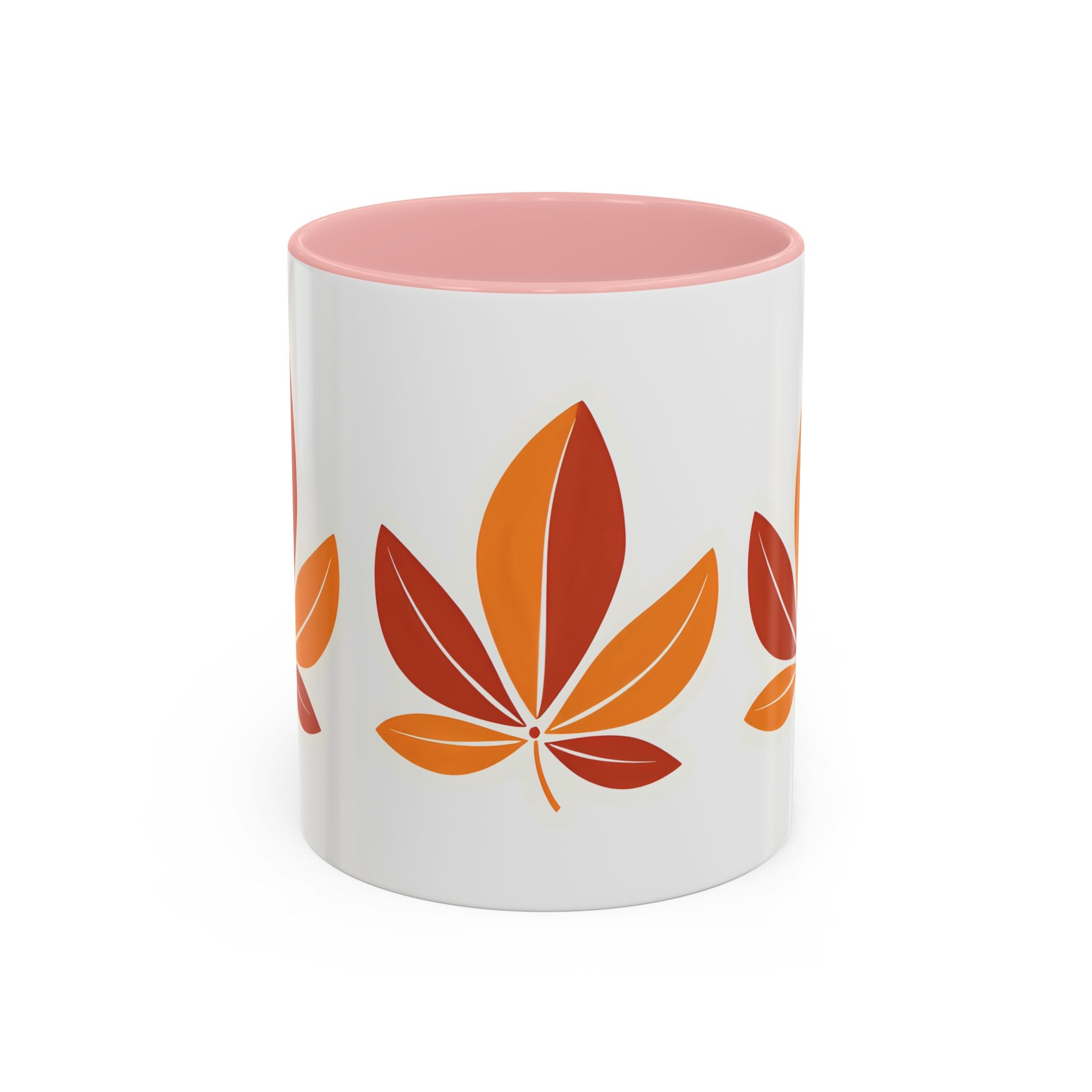 Autumn Leaf Accent Coffee Mug — Fall Leaves Ceramic Tea & Coffee Cup (11/15oz)