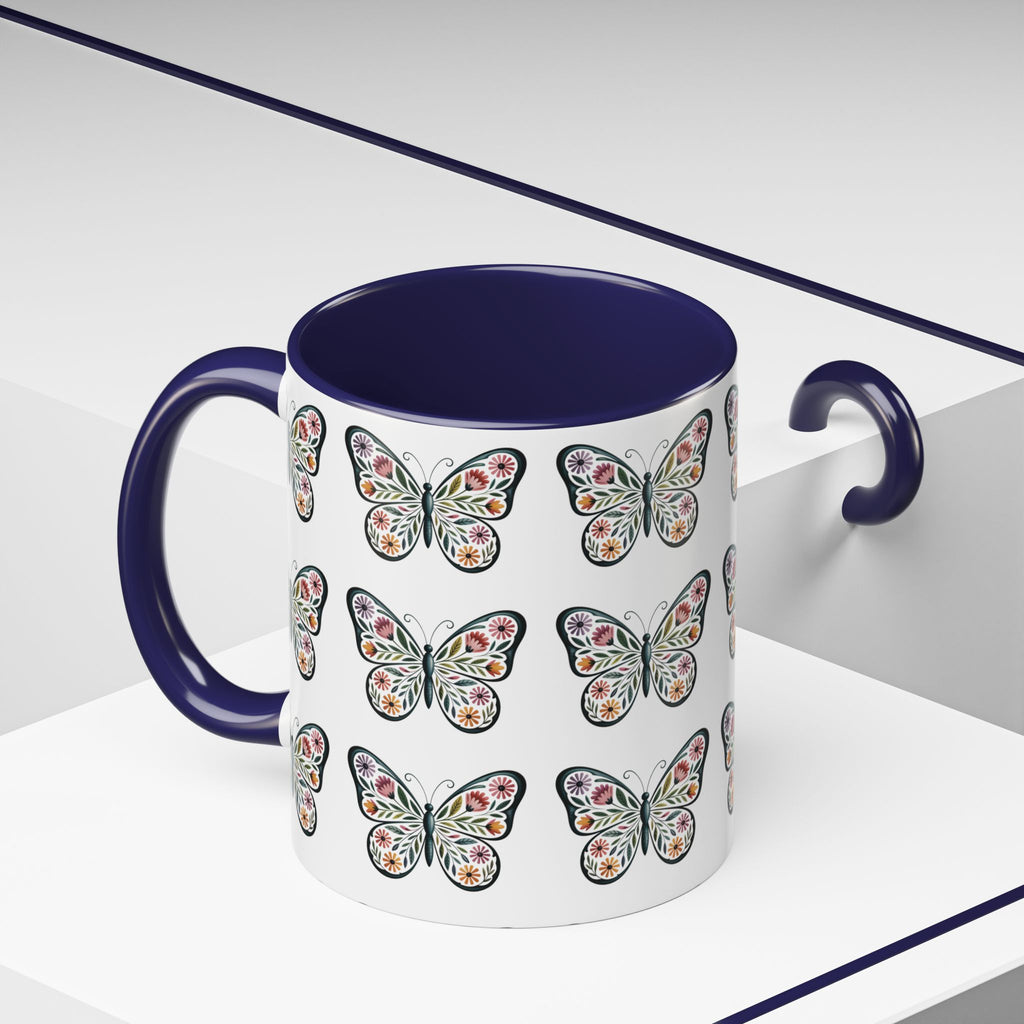Butterfly Floral Accent ceramics and coffee café style mugs for home_Coffee Mug — 11/15oz