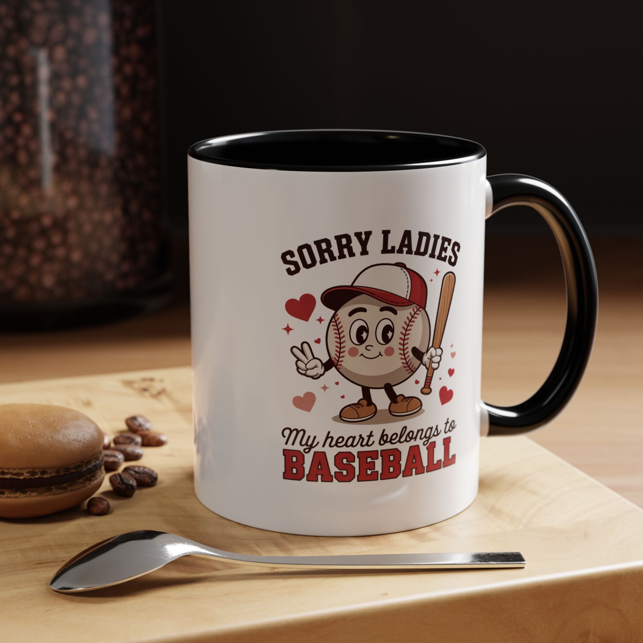 Ceramic coffee mug Baseball Accent Coffee Mug — Ceramic Tea & Coffee Cup (11/15 oz)