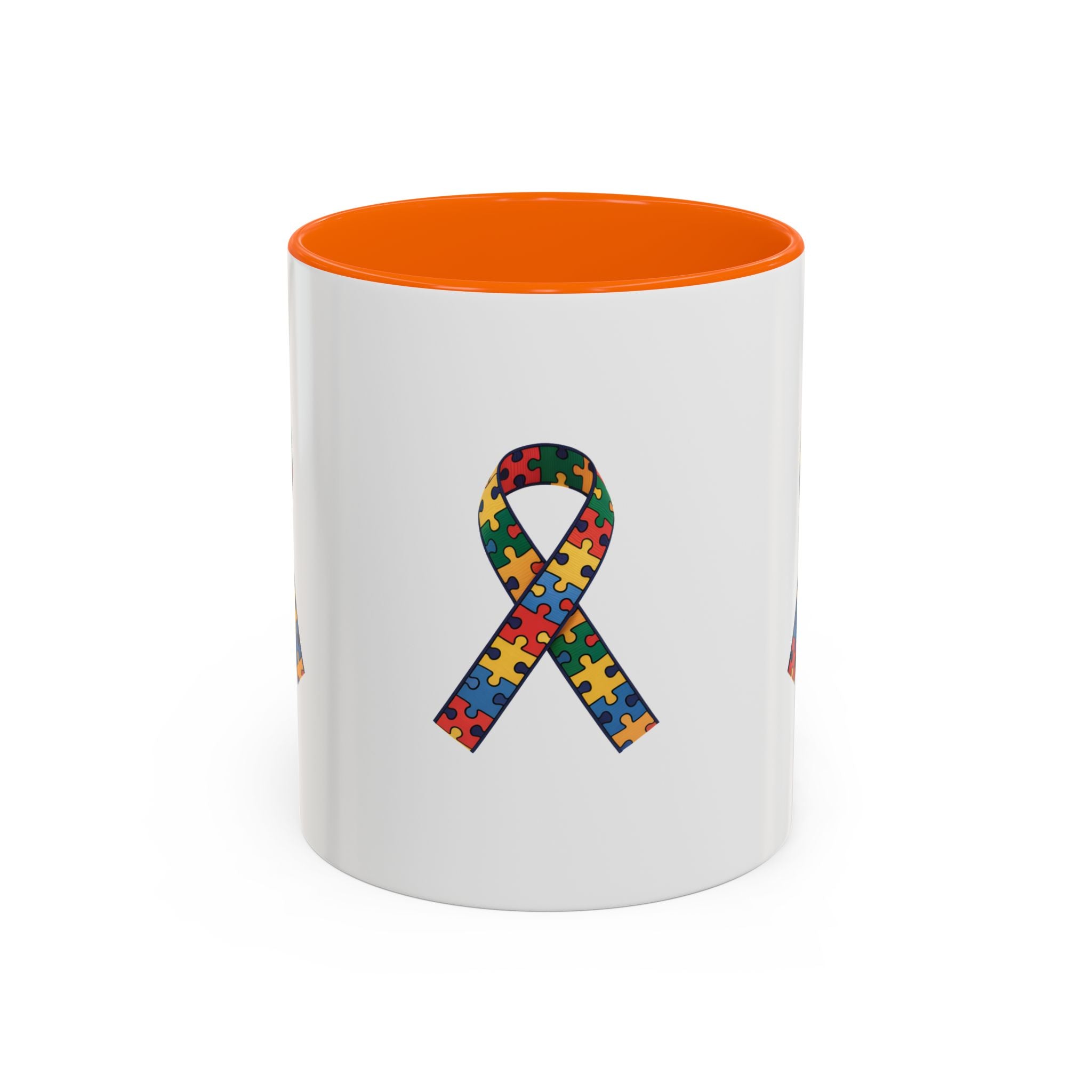Autism Awareness Puzzle Ribbon Accent Coffee Mug