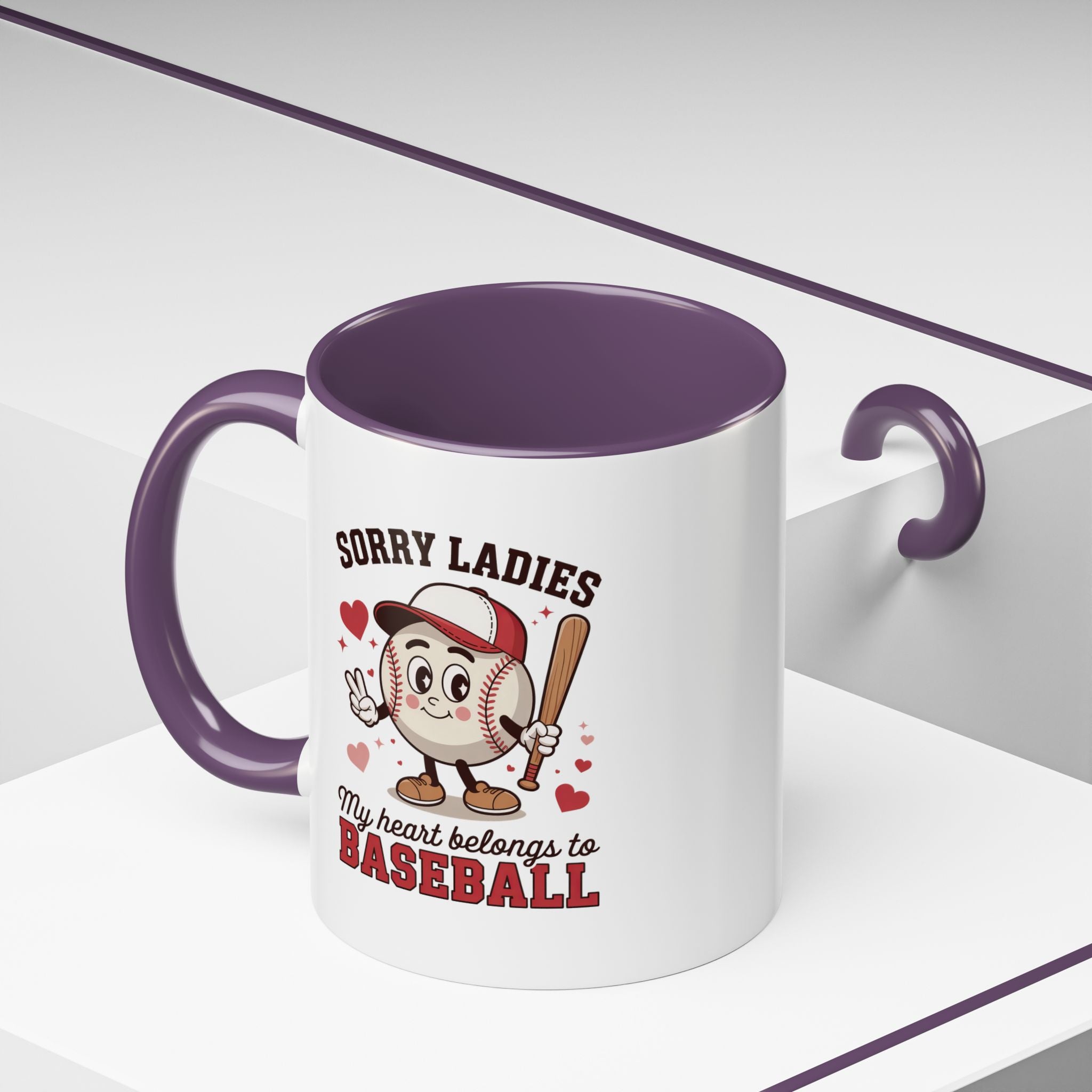 Ceramic coffee mug Baseball Accent Coffee Mug — Ceramic Tea & Coffee Cup (11/15 oz)