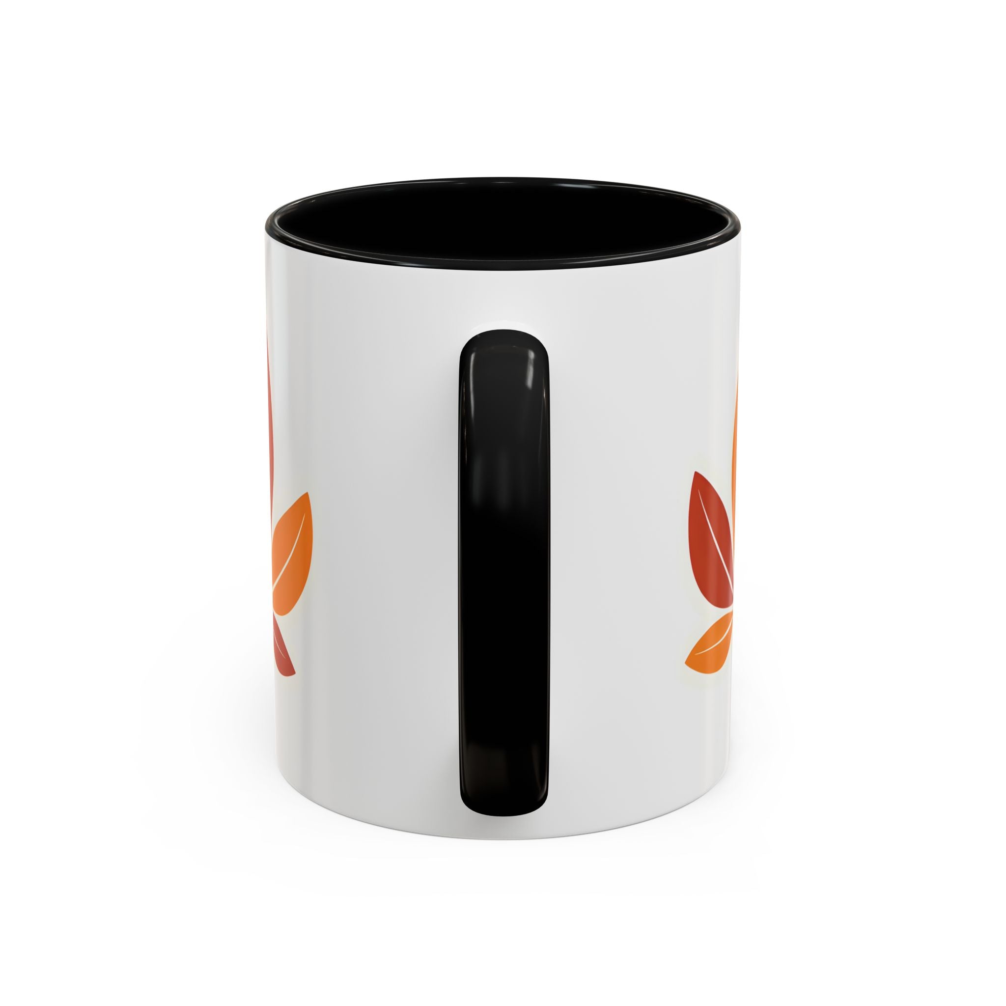 Autumn Leaf Accent Coffee Mug — Fall Leaves Ceramic Tea & Coffee Cup (11/15oz)