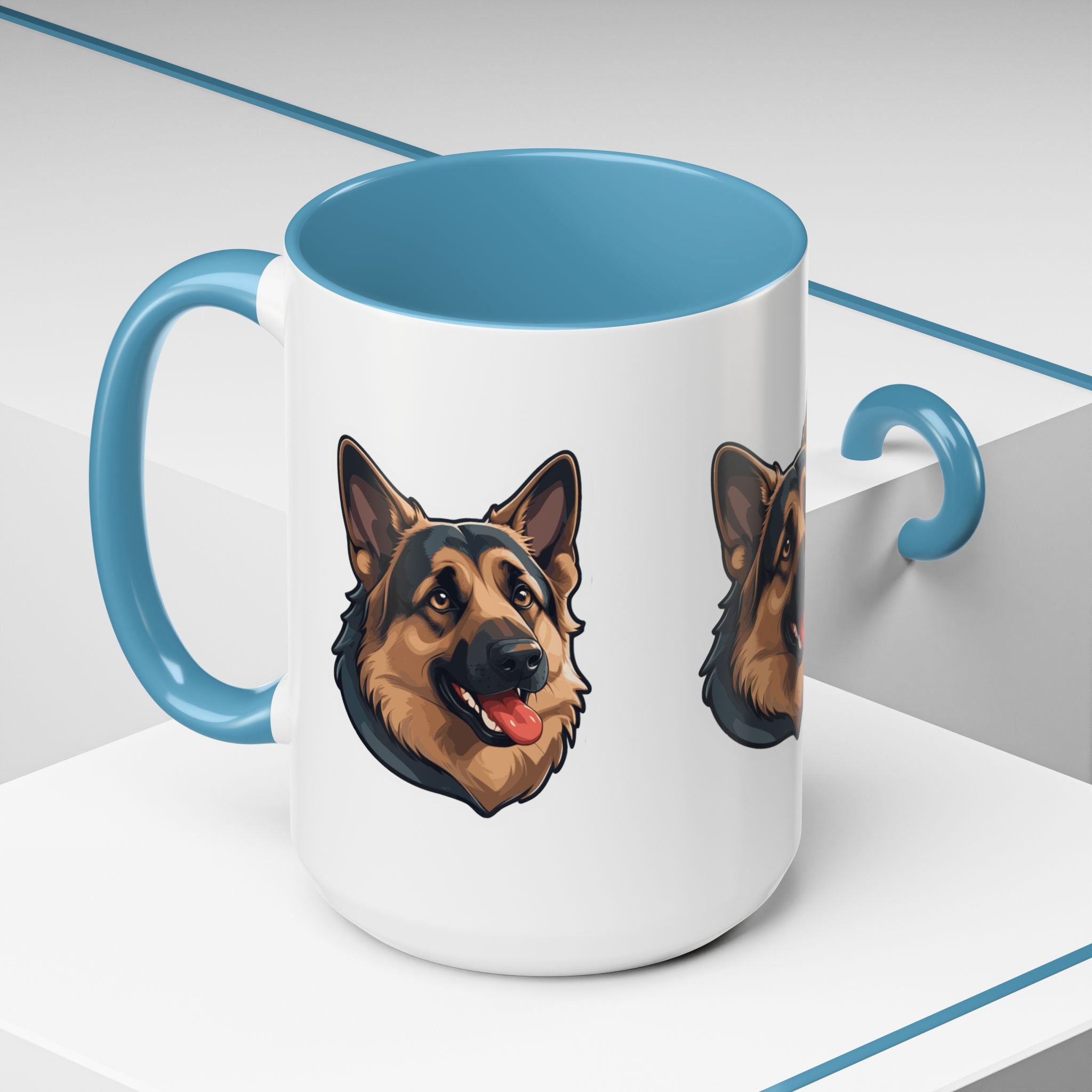 German Shepherd Accent Coffee Mug — Cute Dog Portrait Gift for Pet Lovers (11/15oz)