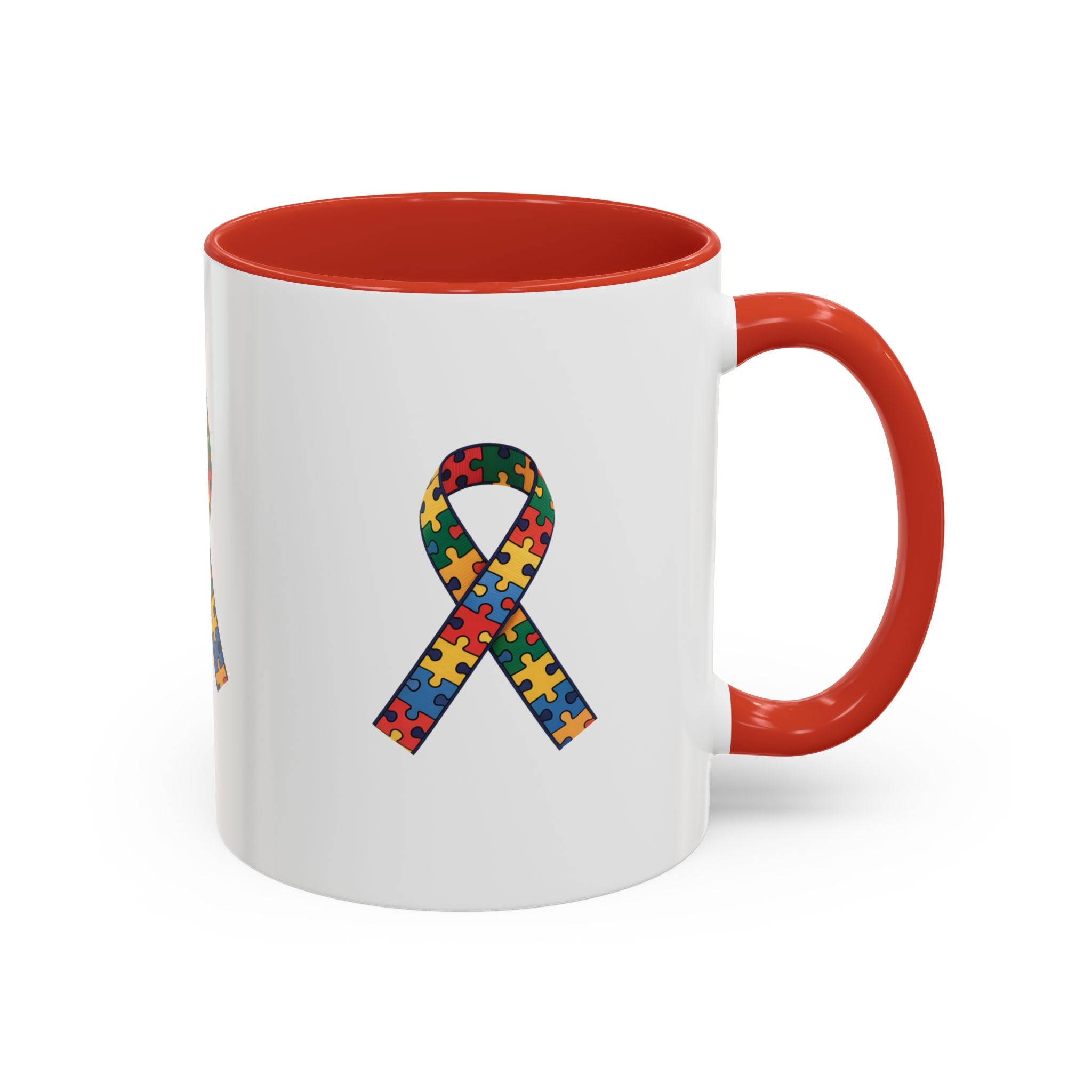 Autism Awareness Puzzle Ribbon Accent Coffee Mug