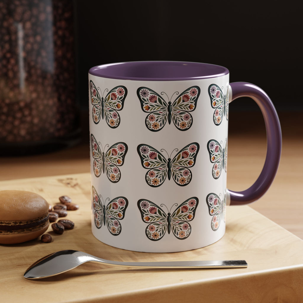 Butterfly Floral Accent ceramics and coffee café style mugs for home_Coffee Mug — 11/15oz