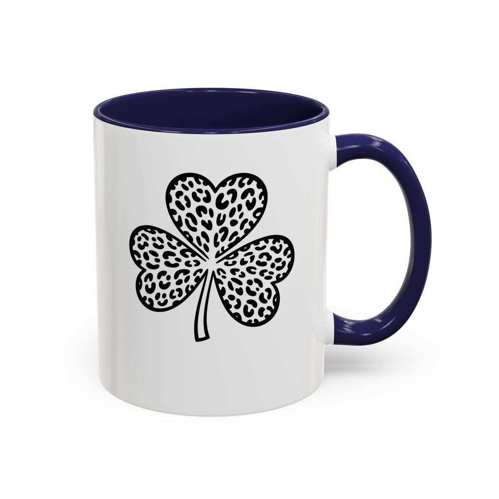 Leopard Print Shamrock Accent Coffee Mug — St. Patrick’s Day Lucky Clover Coffee Cup