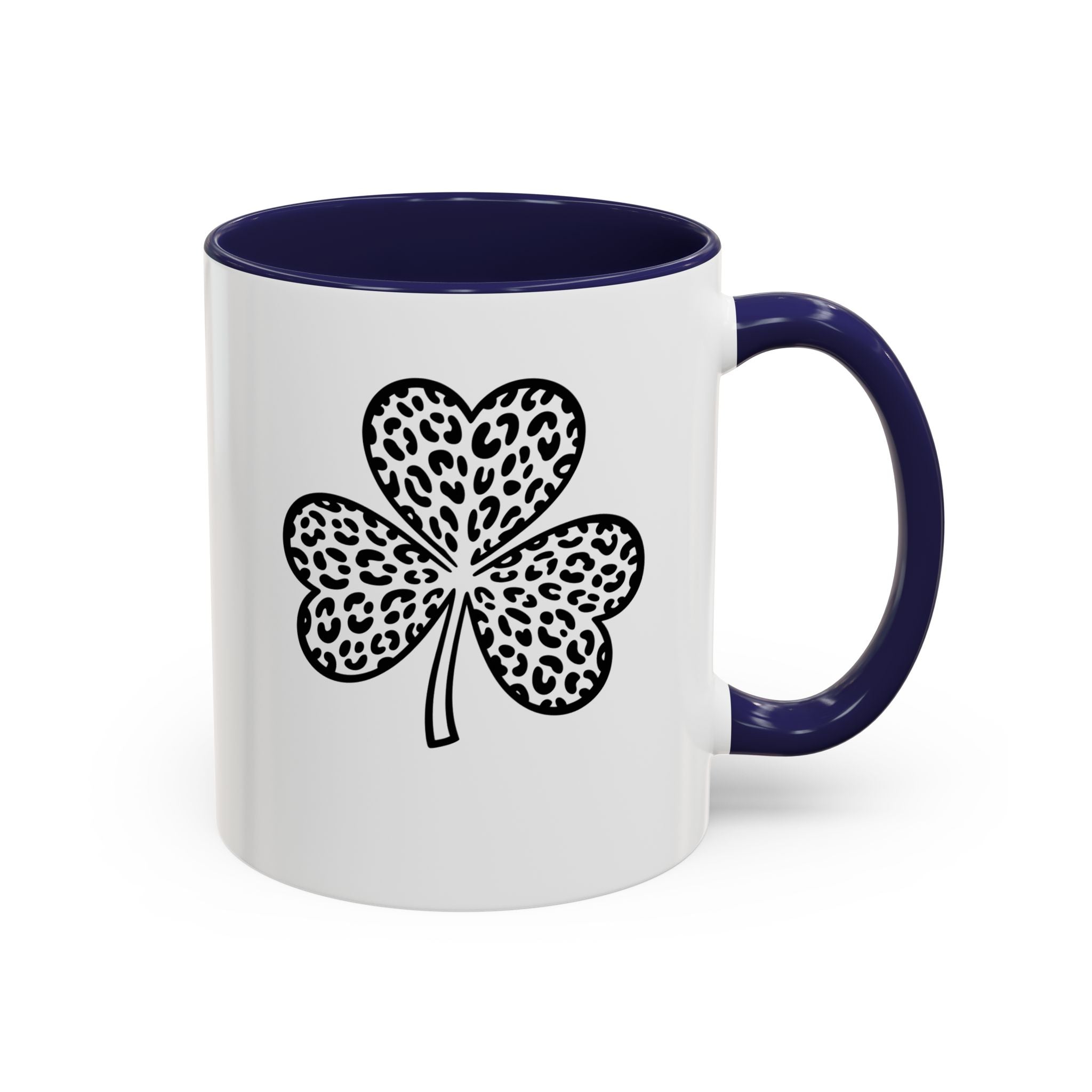 Leopard Print Shamrock Accent Coffee Mug — St. Patrick’s Day Lucky Clover Coffee Cup