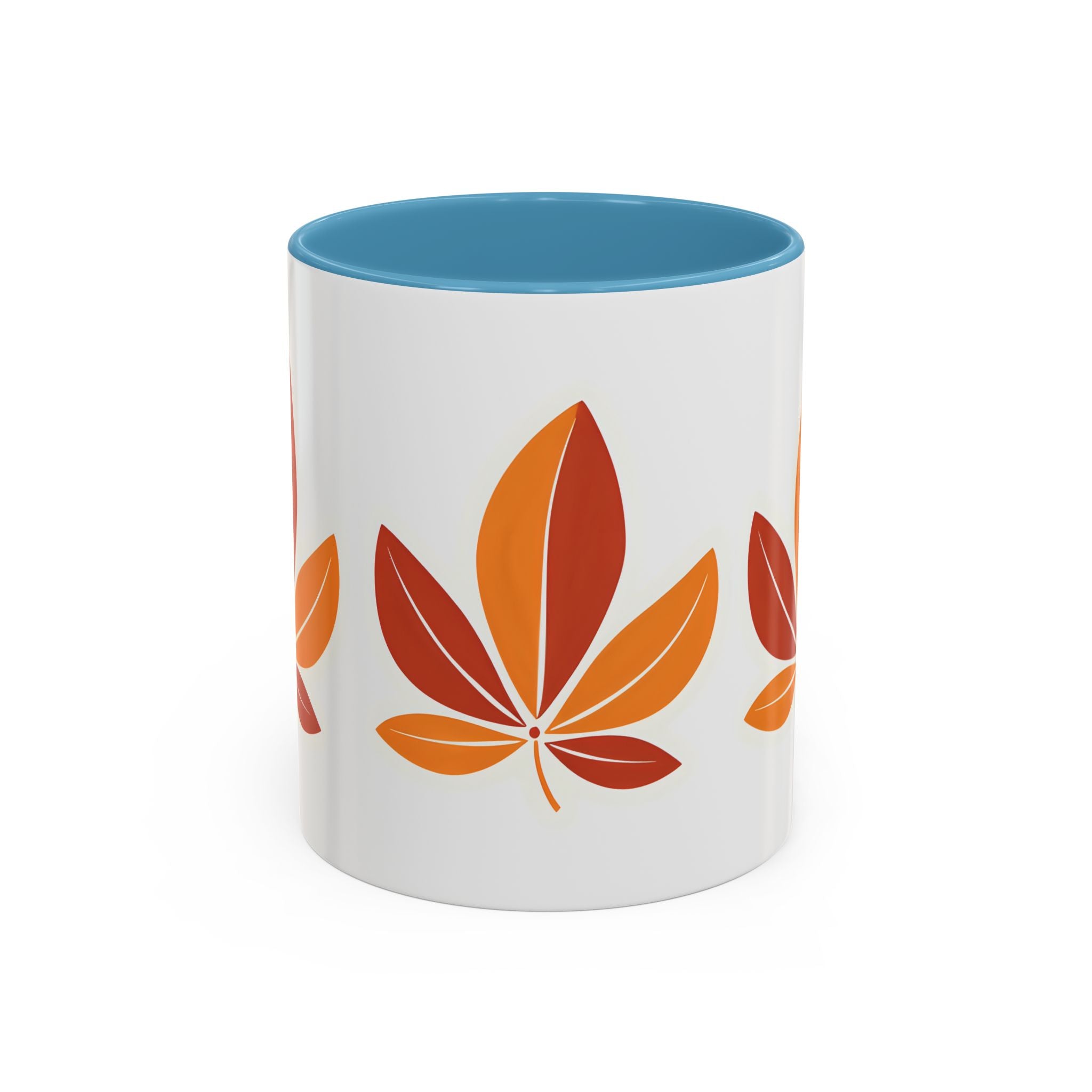 Autumn Leaf Accent Coffee Mug — Fall Leaves Ceramic Tea & Coffee Cup (11/15oz)