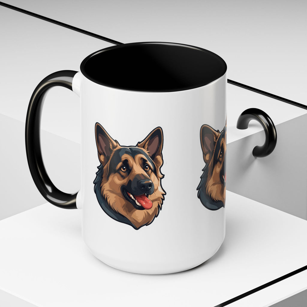 German Shepherd Accent Coffee Mug — Cute Dog Portrait Gift for Pet Lovers (11/15oz)