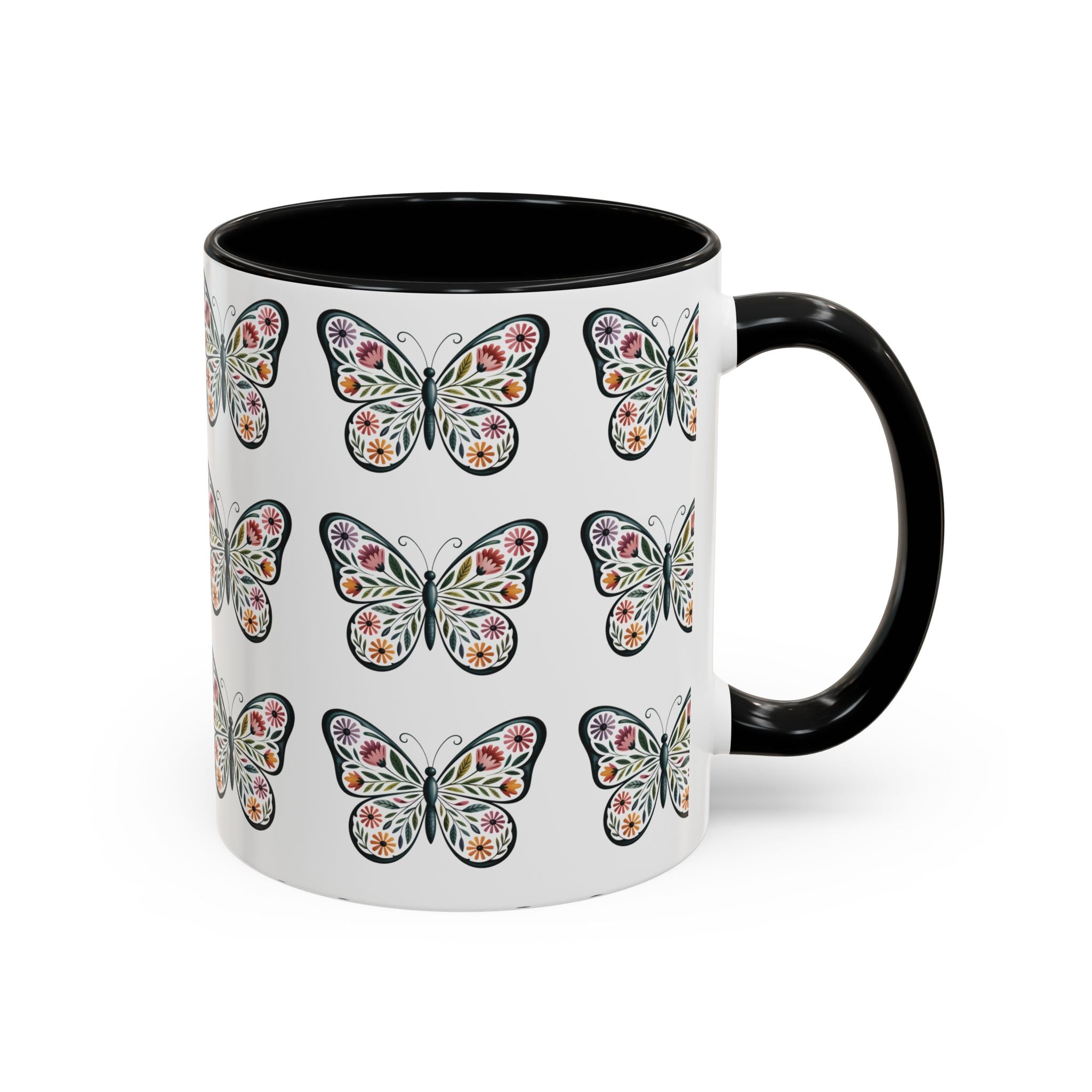 Butterfly Floral Accent ceramics and coffee café style mugs for home_Coffee Mug — 11/15oz