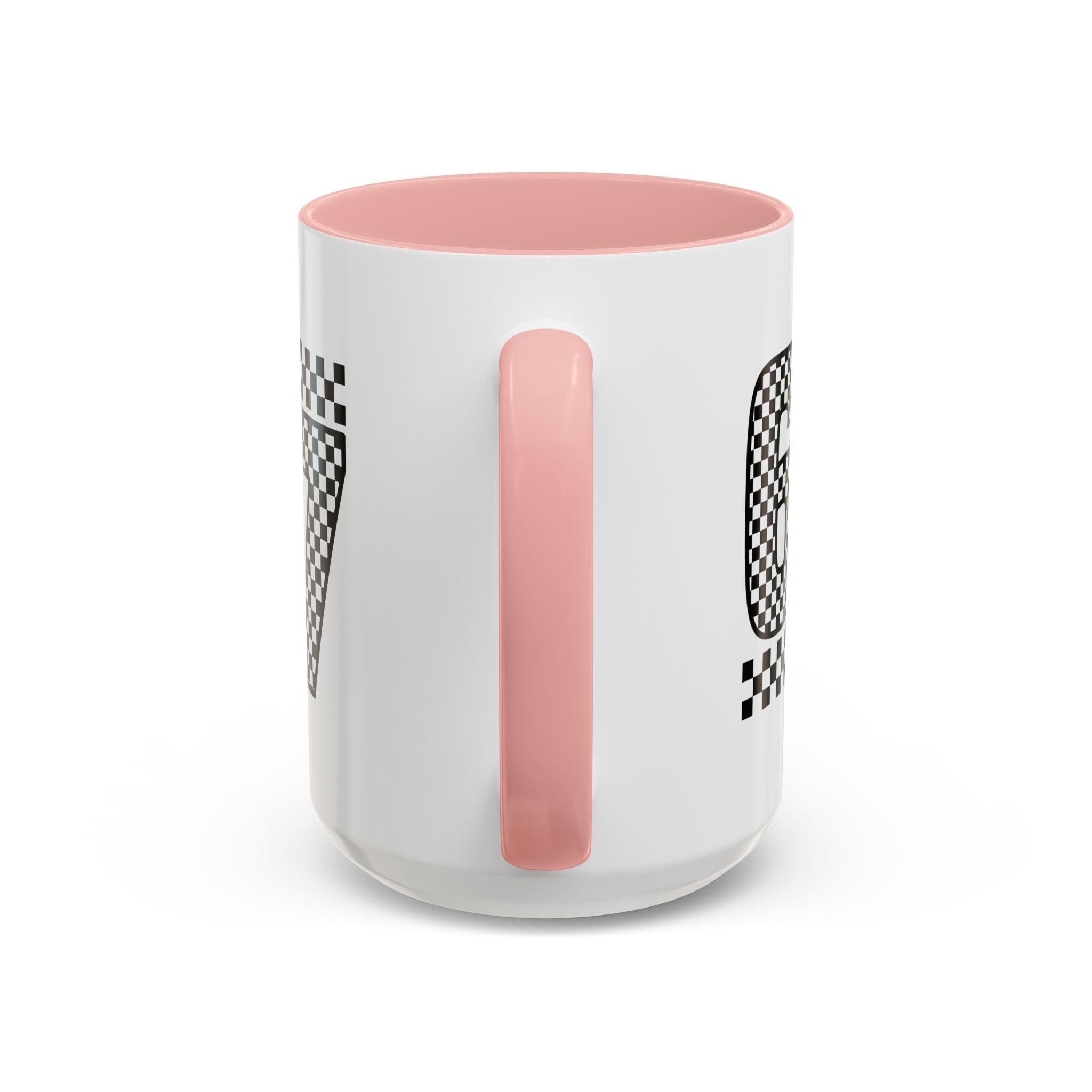 Checkered '67' Accent Coffee Mug — Retro Racing Number Ceramic Mug