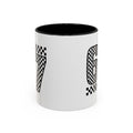 Checkered '67' Accent Coffee Mug — Retro Racing Number Ceramic Mug