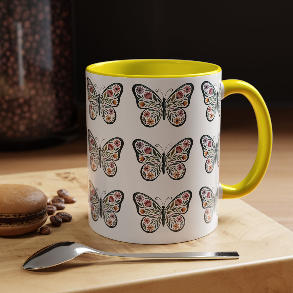 Butterfly Floral Accent ceramics and coffee café style mugs for home_Coffee Mug — 11/15oz