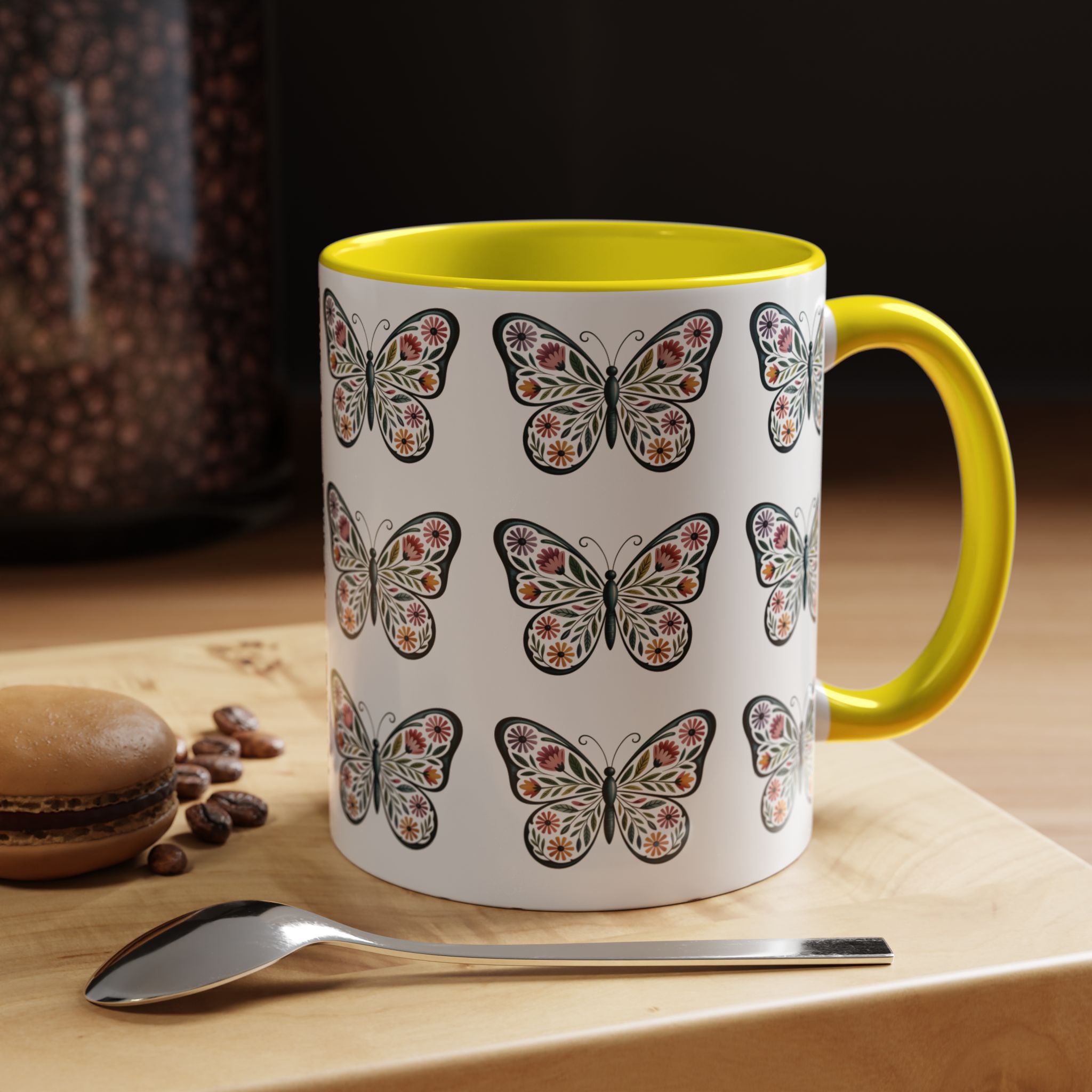 Butterfly Floral Accent ceramics and coffee café style mugs for home_Coffee Mug — 11/15oz
